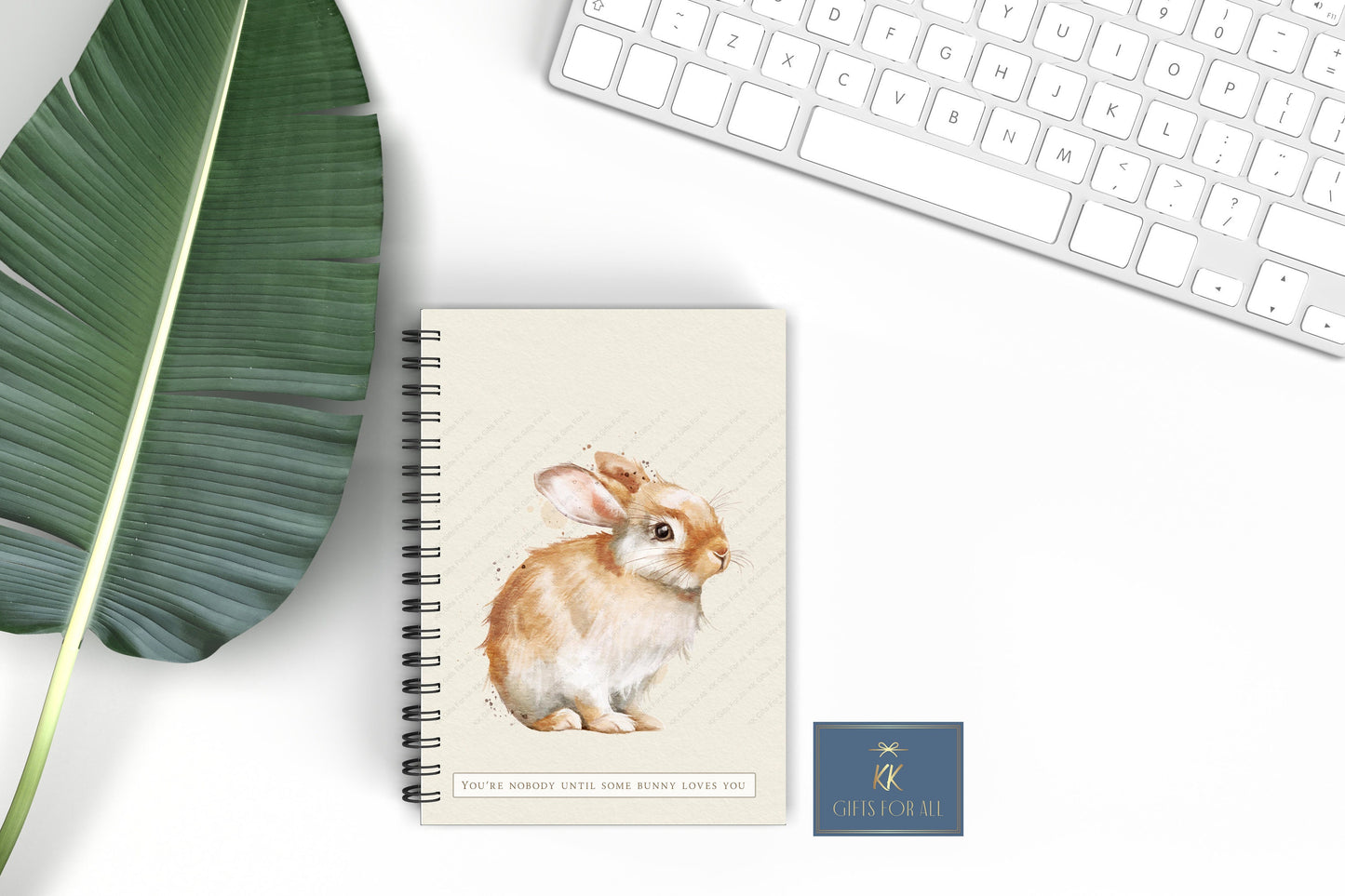 Bunny Rabbit Notebook, Personalised Notepad, A5 Notebook