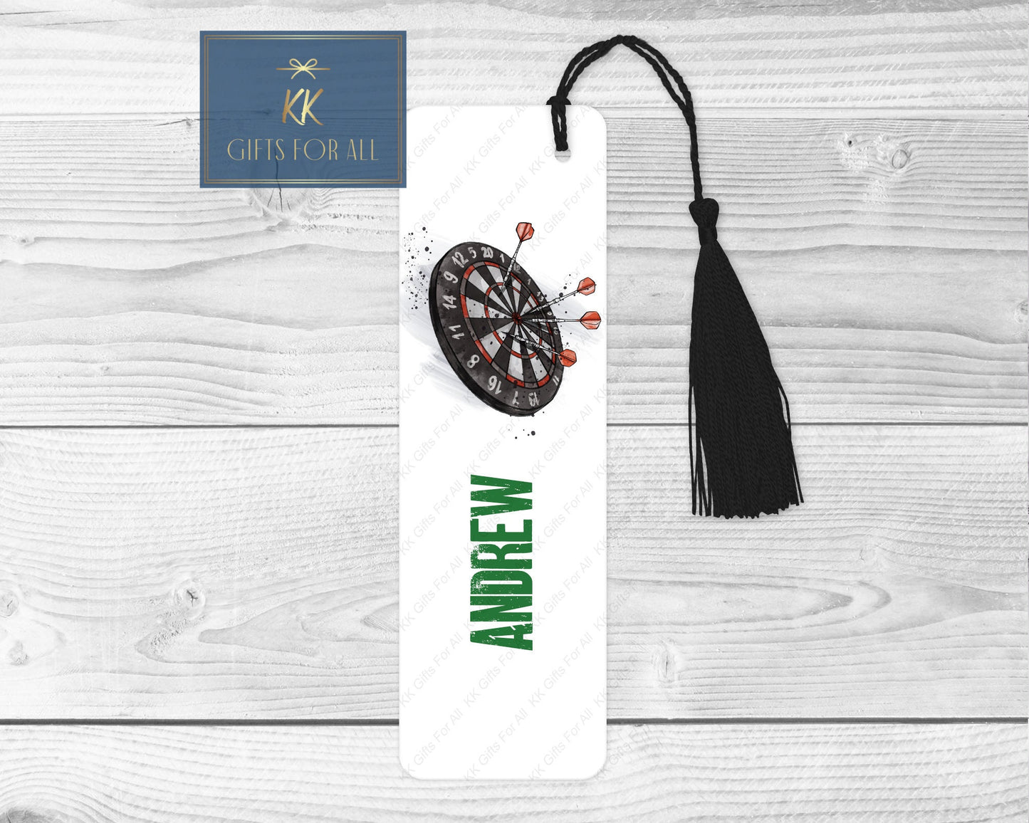 Dart Board Bookmark, Personalised Bookmark, Letterbox Gift For Him, Darts Lover Gift