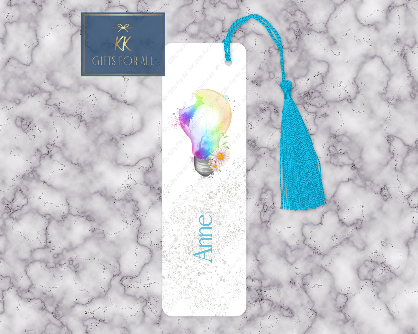 Rainbow Lightbulb Bookmark, Personalised Bookmark, Letterbox Gifts