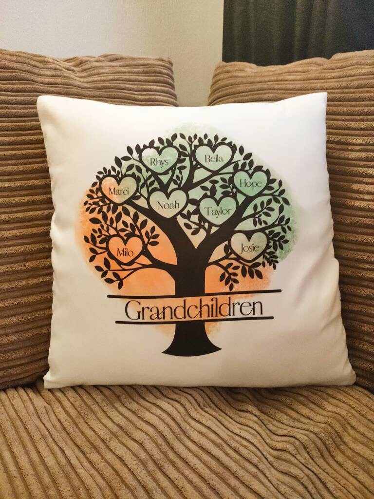 Personalised Cushion, Family Tree Cushion, Sentimental Keepsake Gifts