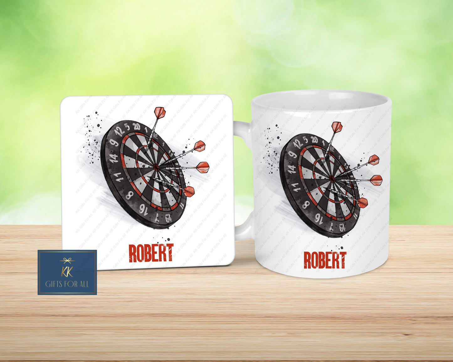 Dart's Mug & Coaster, Birthday Gift For Him, Personalised Mug For Darts Player, Darts Lover Gift
