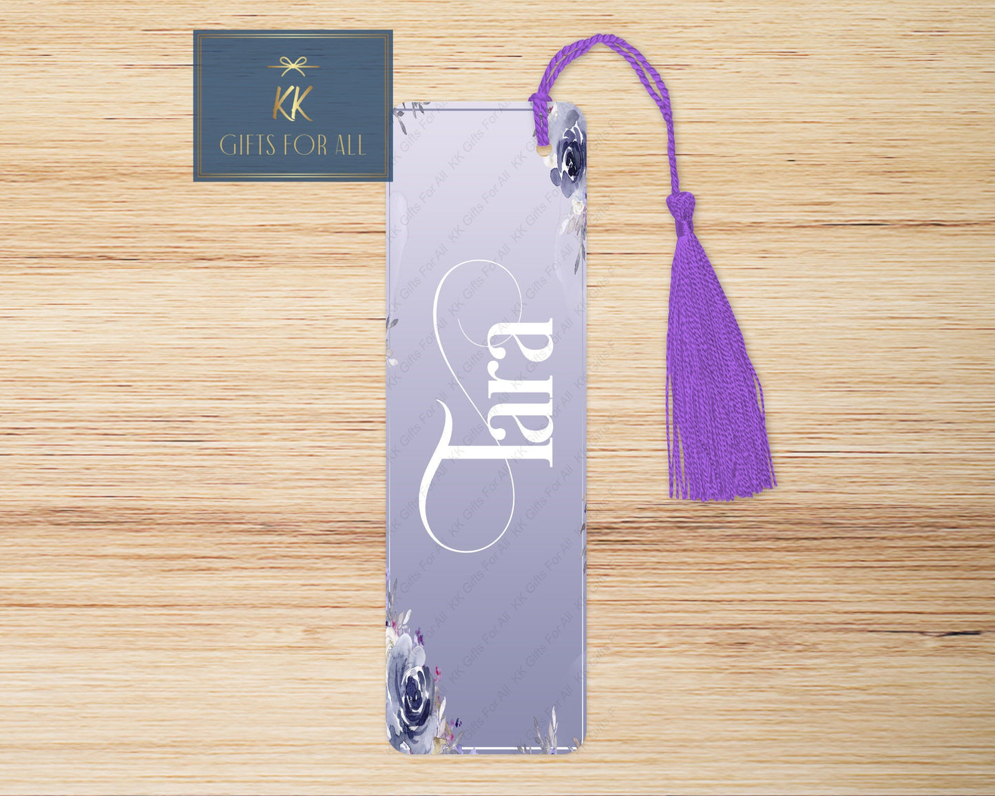 Purple bookmark, Personalised Bookmark, Purple Floral Bookmark, Letterbox Gift, Thank You Gift, Gift For Her Birthday