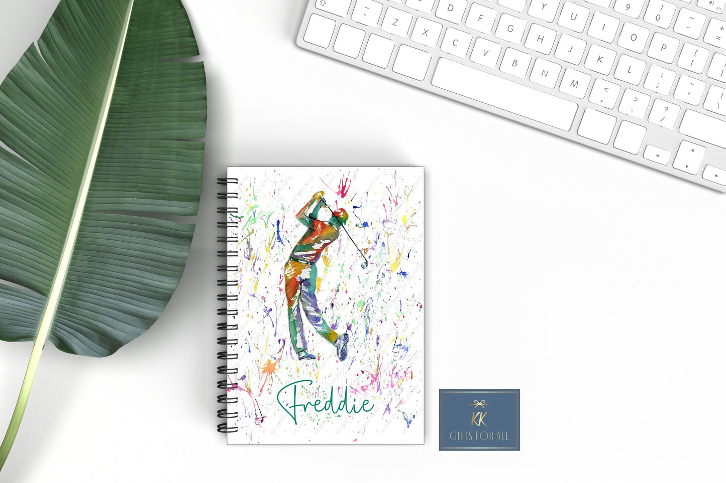 Personalised Golf A5 Notebook, Gift For Golfer Dad, Grandad Birthday Golfing Gift, Golf Lover Gifts