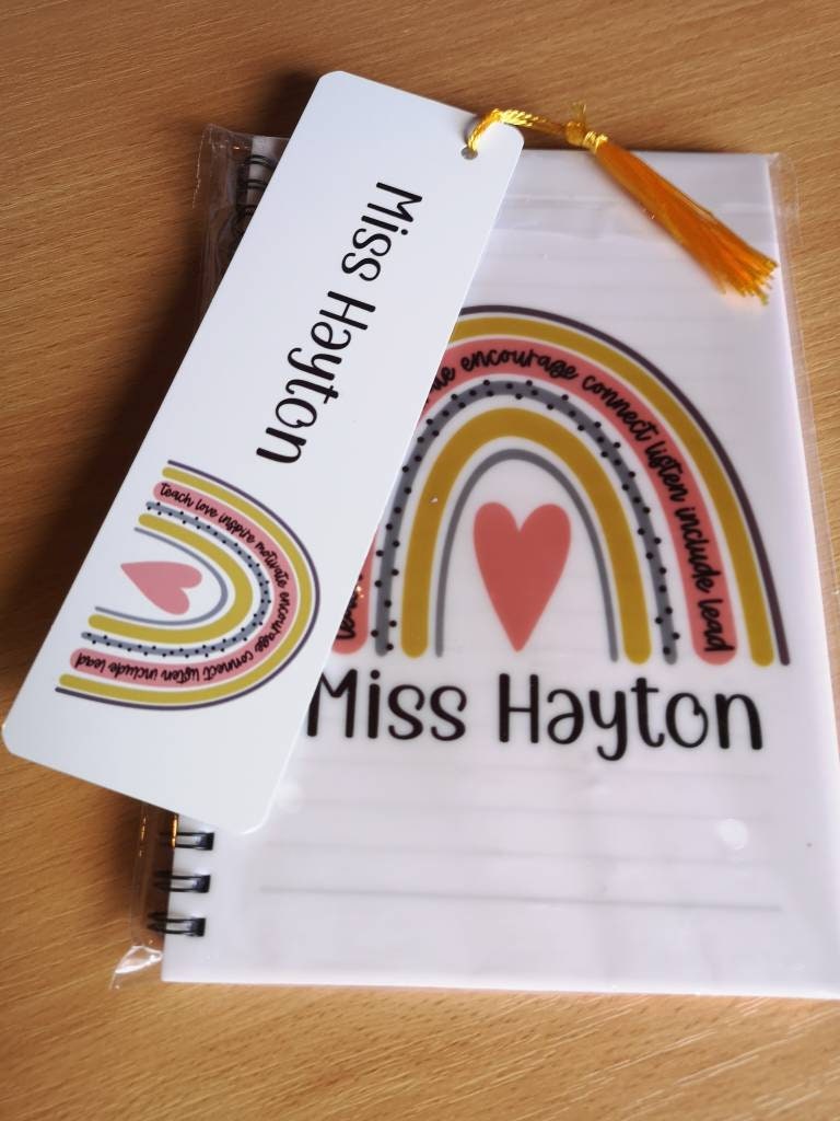 Rainbow bookmark, Personalised Bookmark, Teacher Bookmark, End Of Term TA Or Teacher Gift, Thank You Teacher, Teacher Appreciation, Rainbow
