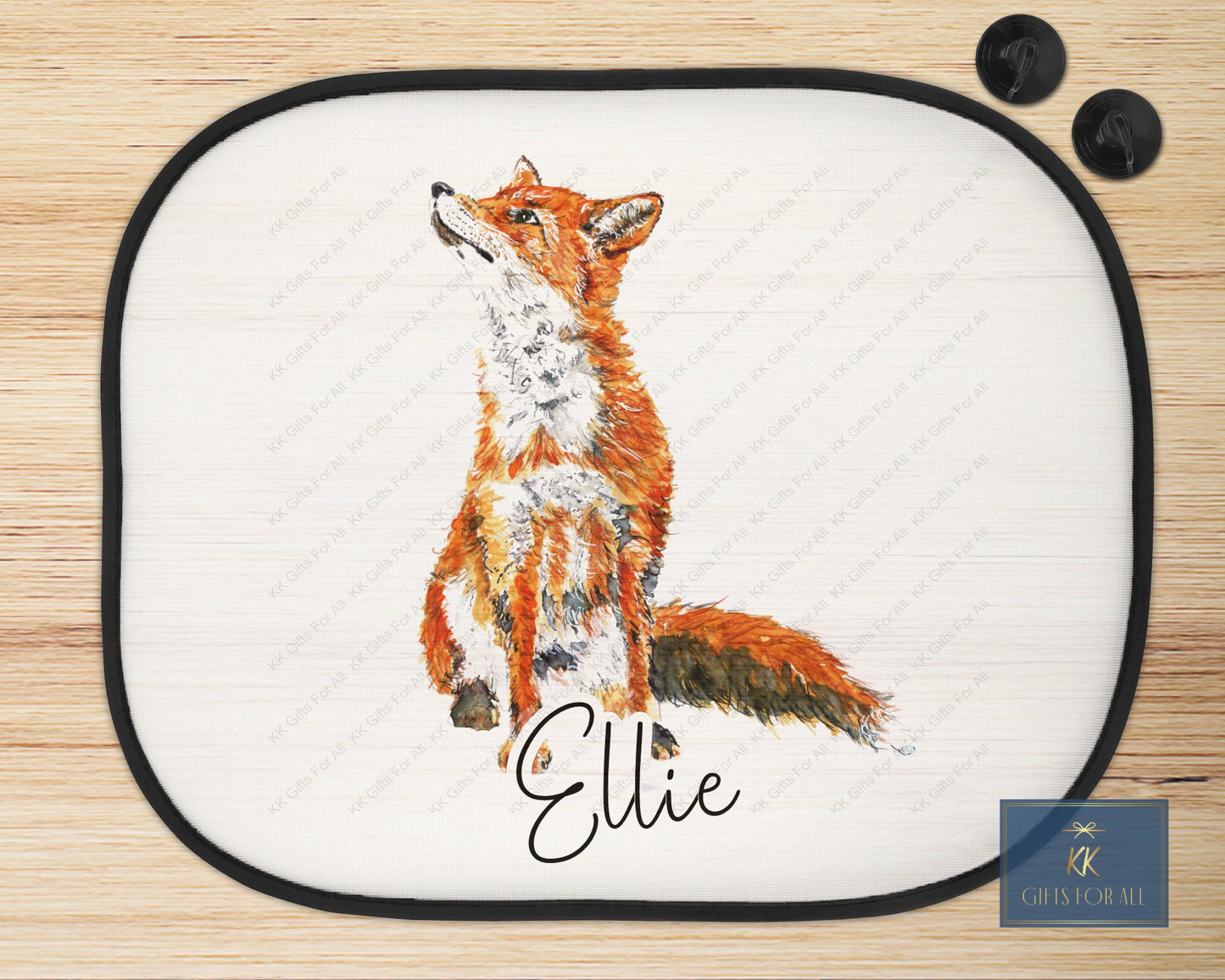 Personalised Fox Car Sun Shade, Wild Fox Car Sun Visor