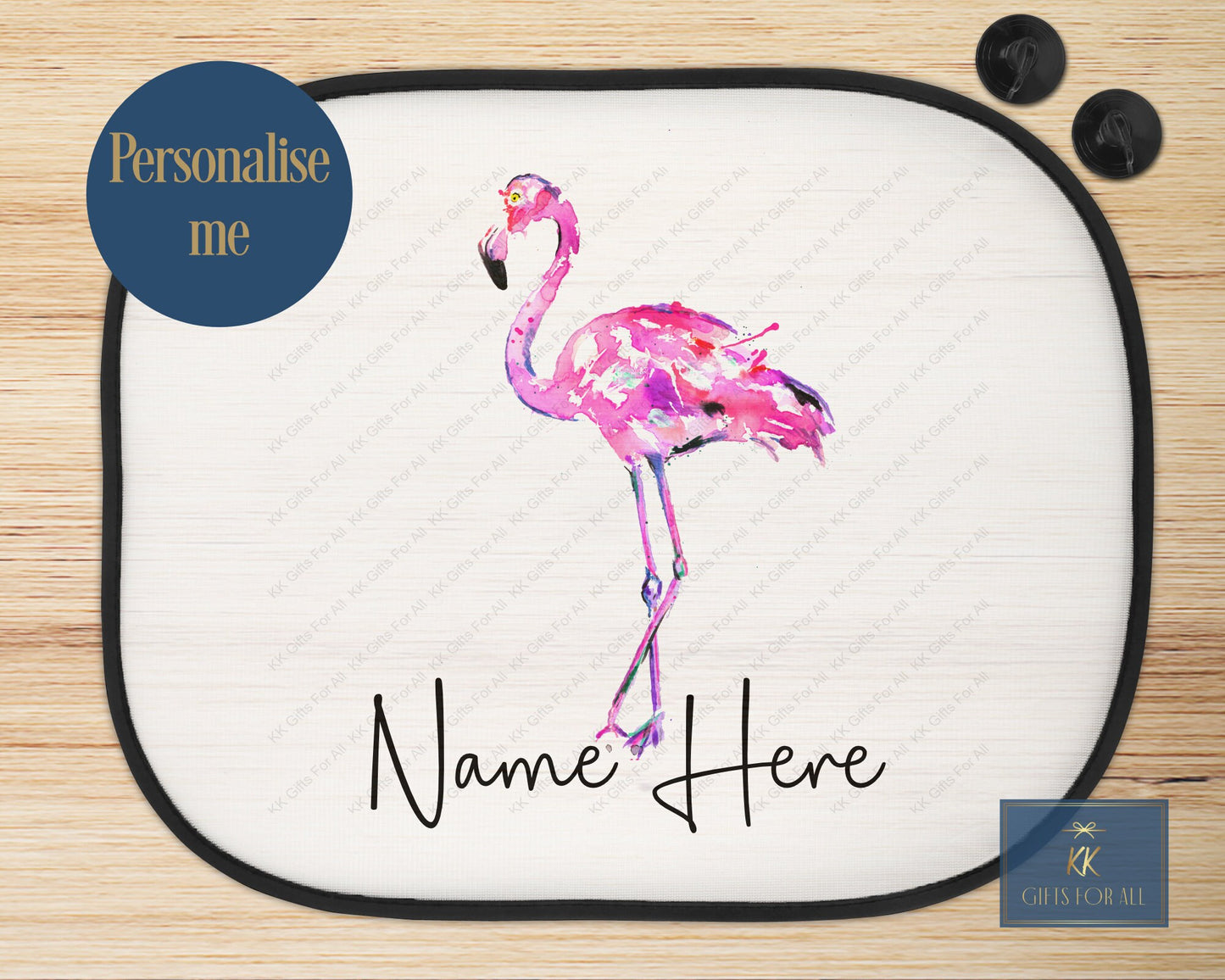Personalised Flamingo Car Sun Shade, Pink Bird Car Sun Visor, Kids Car Shade, Gift For Girls