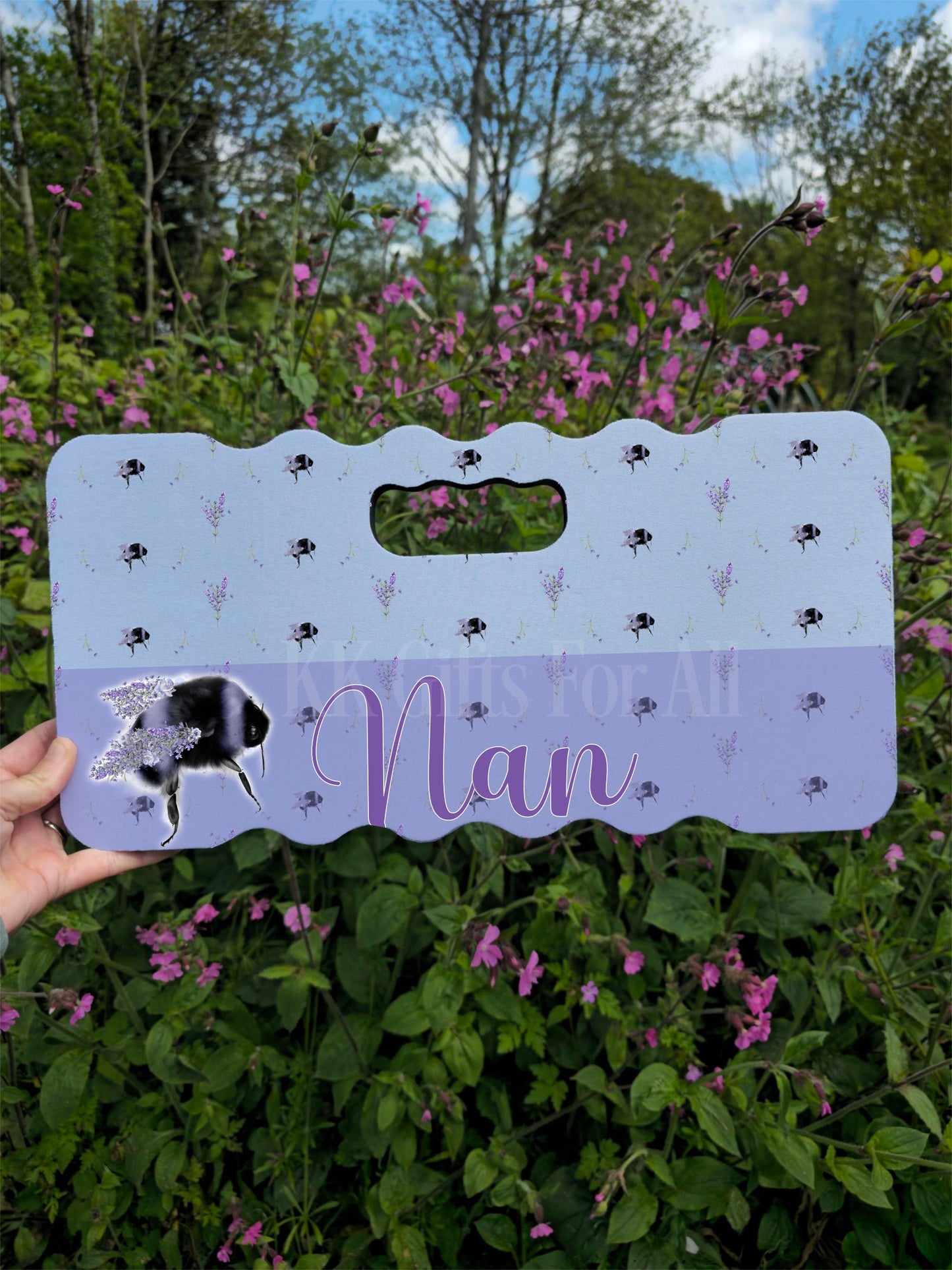 Bee Kneeling Pad, Lavender Bee Gardening Mat, Mum Nan Gran Outdoor Knee Cushion, Purple Kneeling Pad