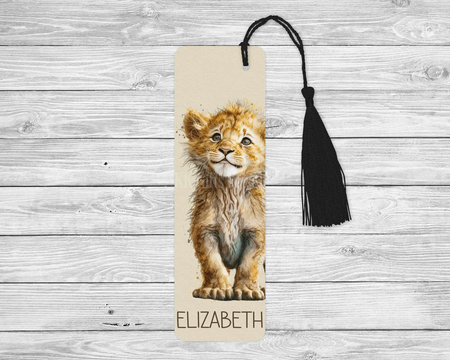 Personalised Lion Bookmark, Lion Cub Bookmark, Cute Lion Gift Book Lover