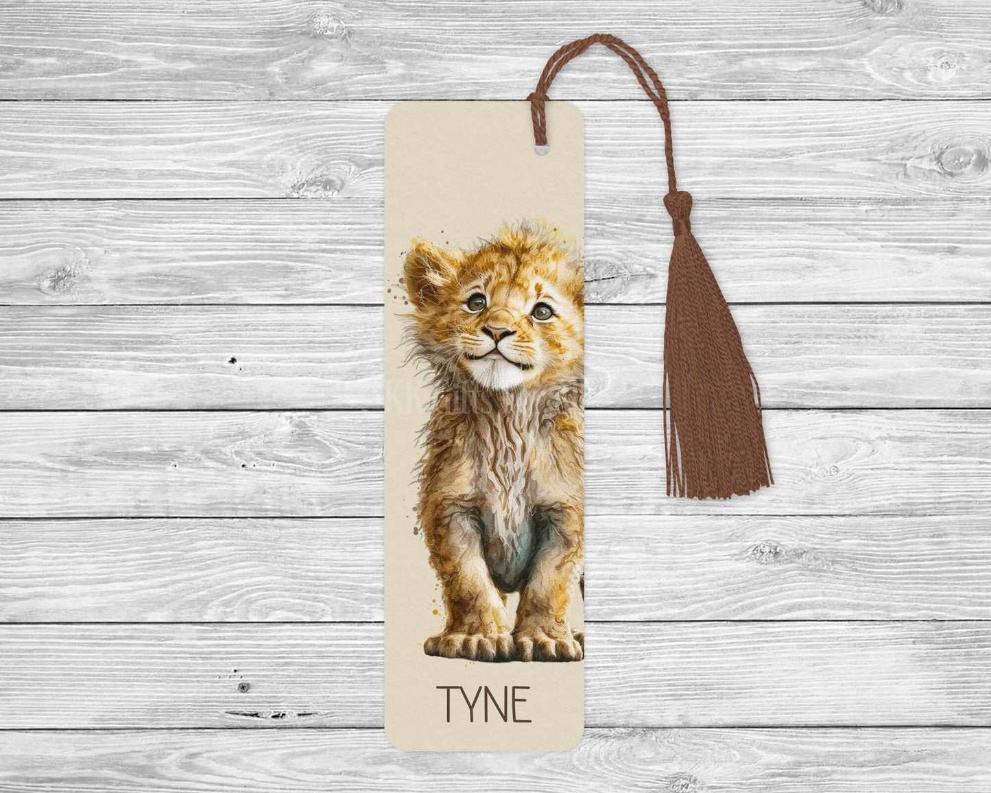 Personalised Lion Bookmark, Lion Cub Bookmark, Cute Lion Gift Book Lover
