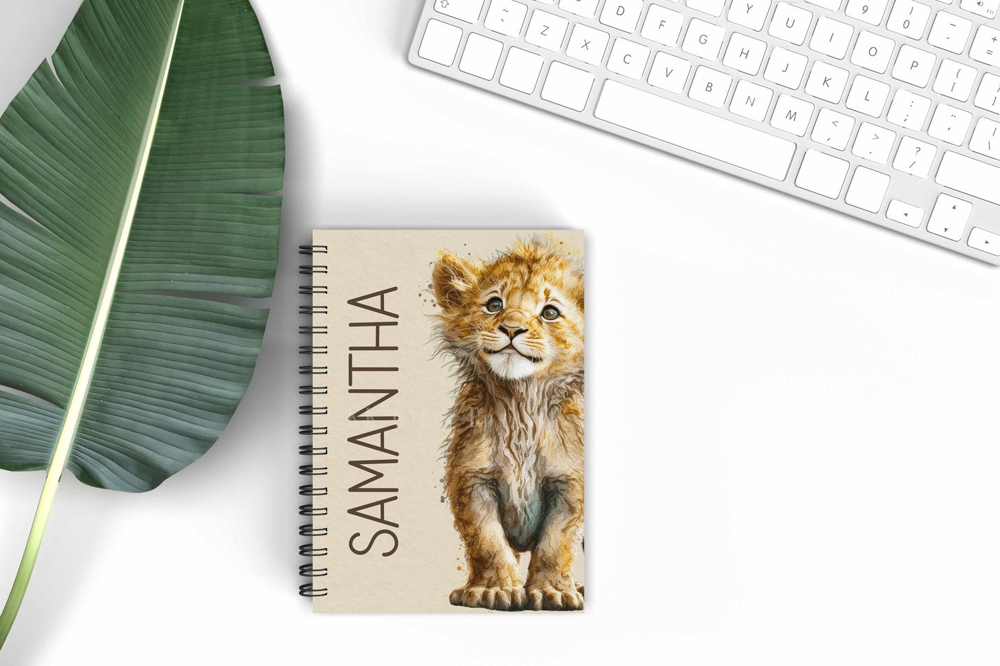 Personalised Lion A5 Notebook, Birthday Gift For Her, Lion Lover Planning Notebook