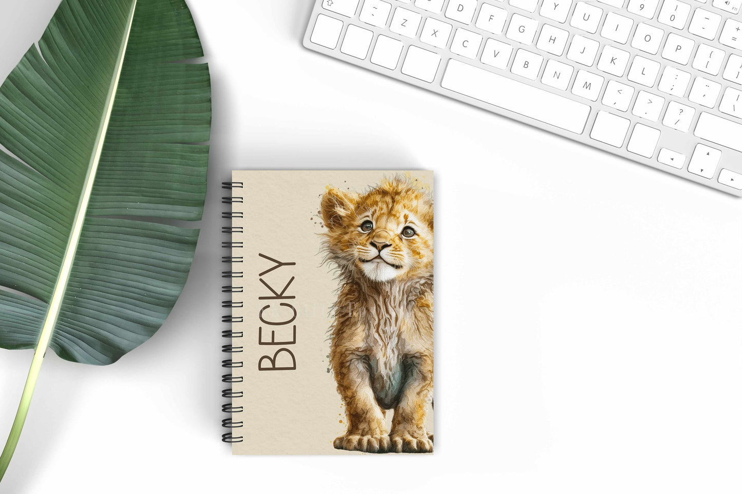 Personalised Lion A5 Notebook, Birthday Gift For Her, Lion Lover Planning Notebook