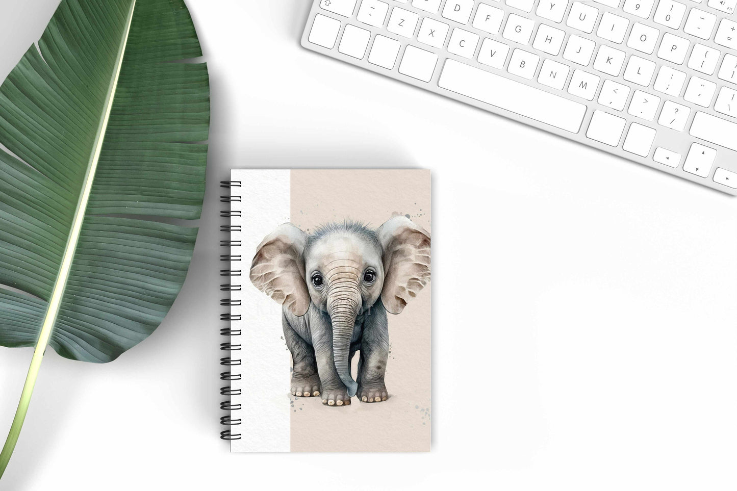 Personalised Elephant A5 Notebook, Elephant Lover Notepad Gift, Elephant School Office Notebook