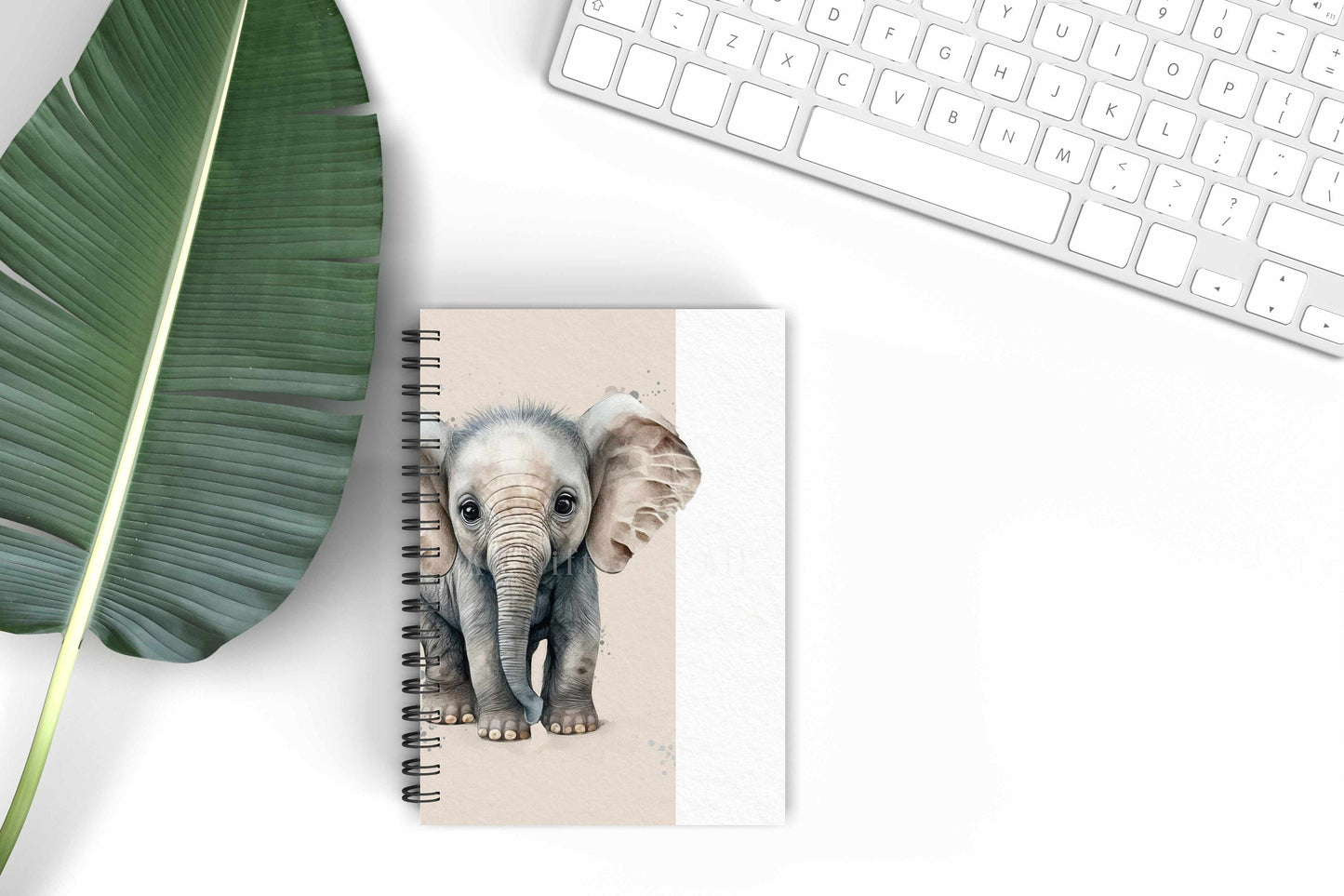 Personalised Elephant A5 Notebook, Lined Notebook Elephant Lover Gift, Teenager School Notebook