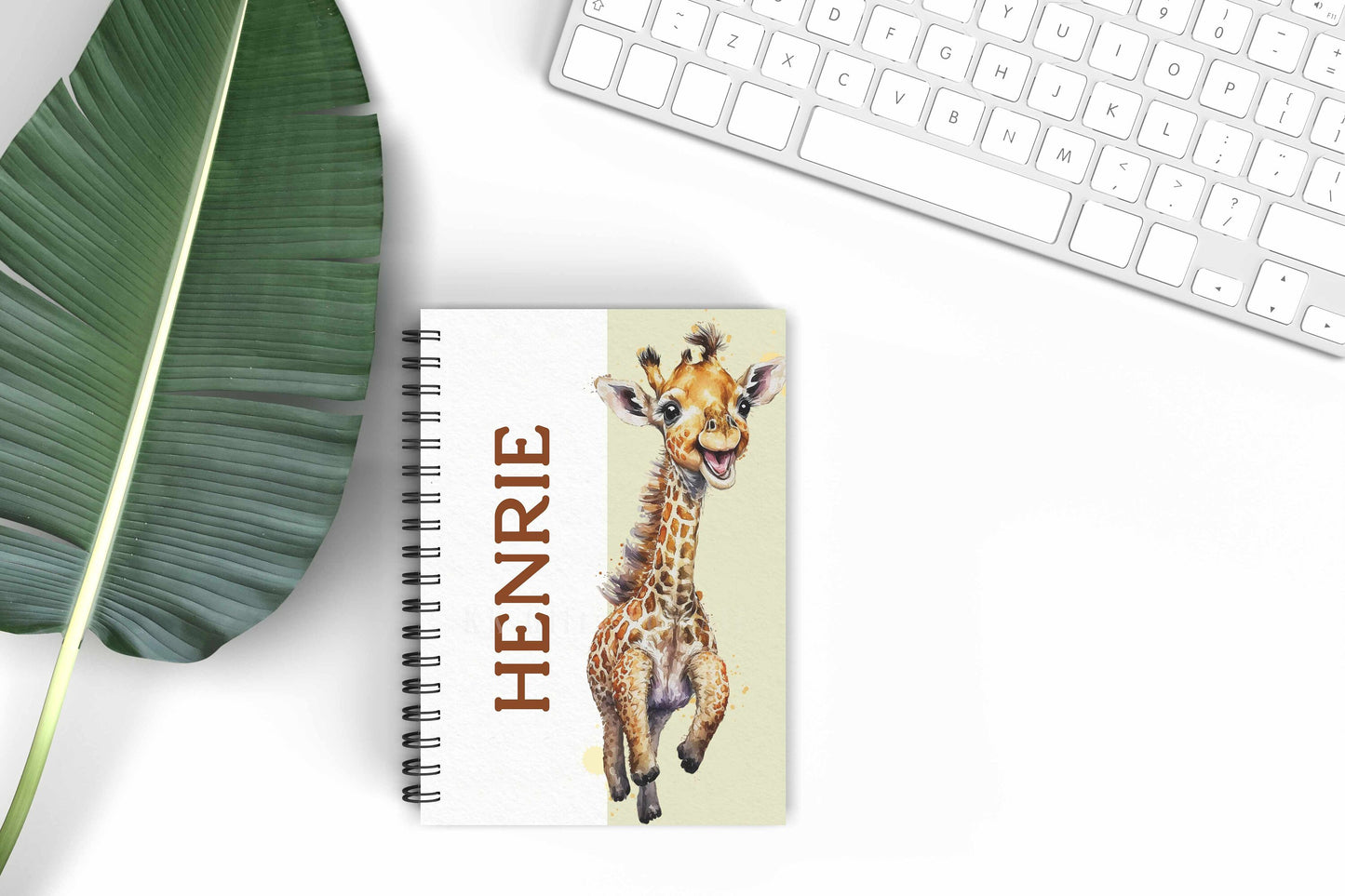 Personalised A5 Giraffe Notebook, Teenager School Notepad, Giraffe Lover Gift