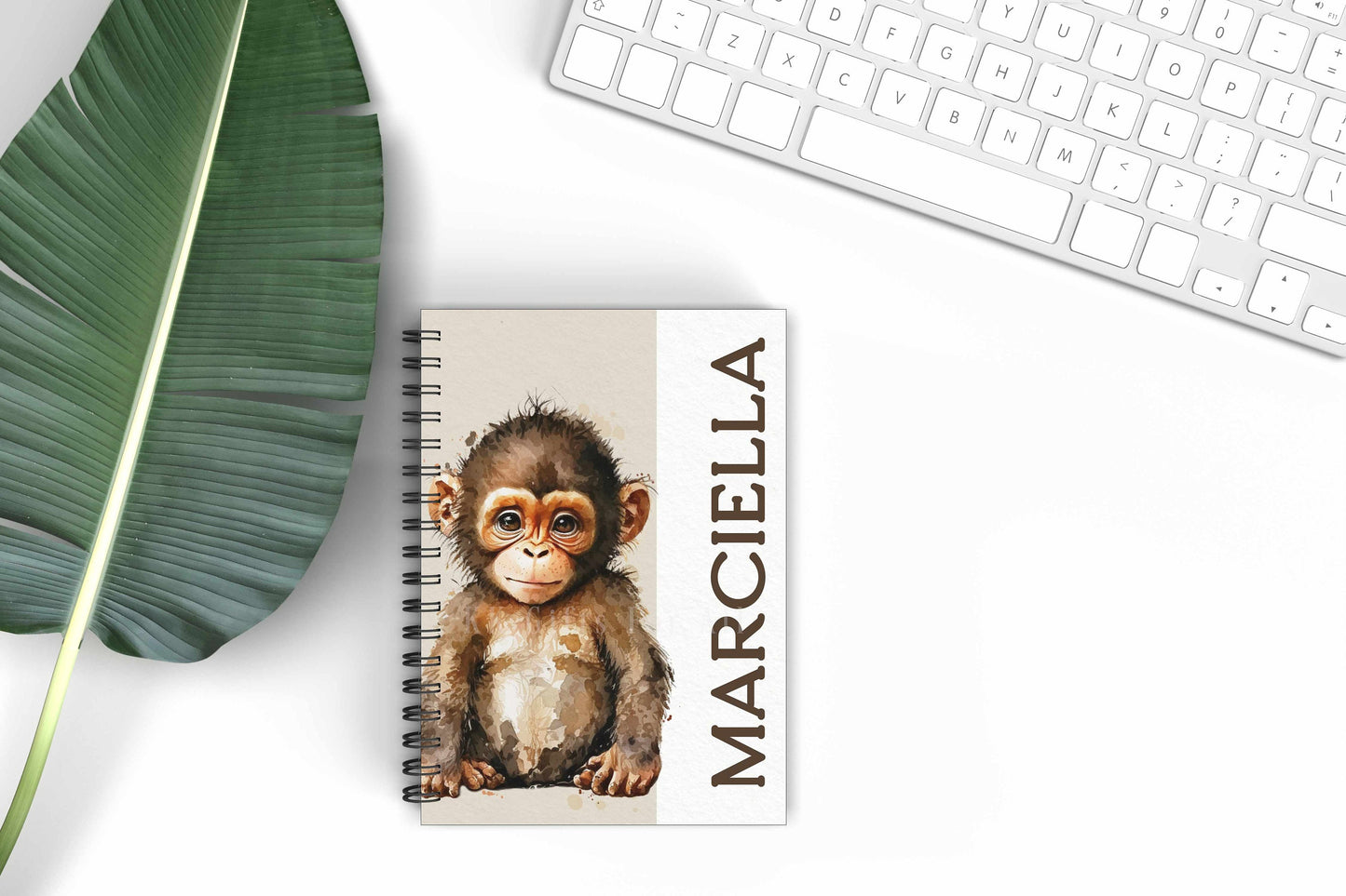 Personalised Monkey A5 Notebook, Student Lined Notepad, Gift For Teenager, Monkey Gift