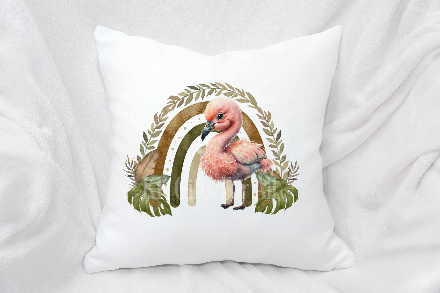 Personalised Flamingo Cushion, Bedroom Nursery Decor Pillow, New Baby Gift, Teen Birthday Flamingo