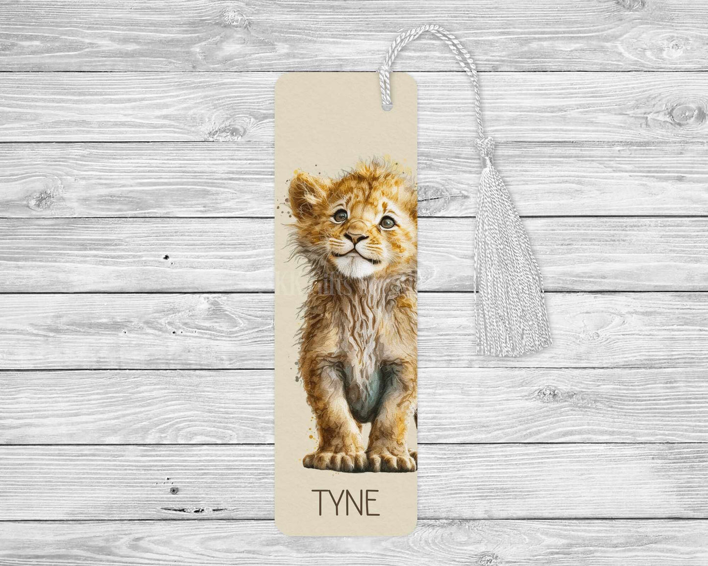Personalised Lion Bookmark, Lion Cub Bookmark, Cute Lion Gift Book Lover