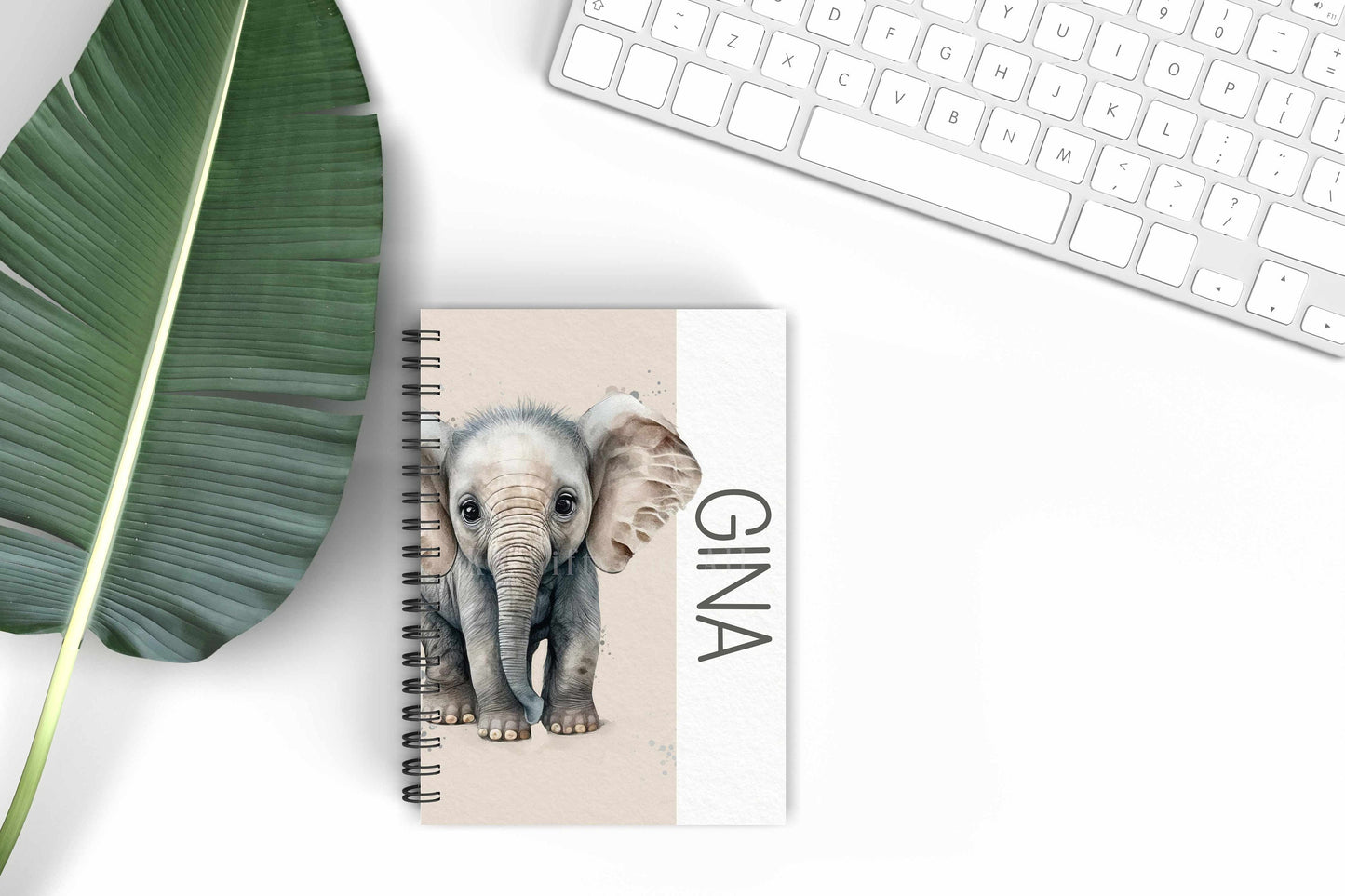 Personalised A5 Elephant Notebook, Student Notepad, Elephant Lover Gift