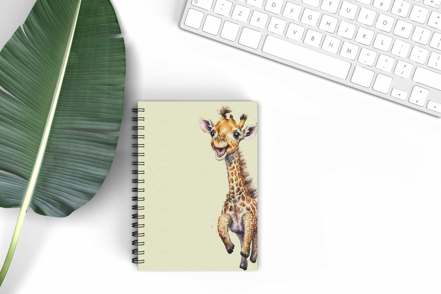 Personalised Giraffe Lined A5 Notebook, New Mum Gifts, Teenager School Notebook, Safari Giraffe