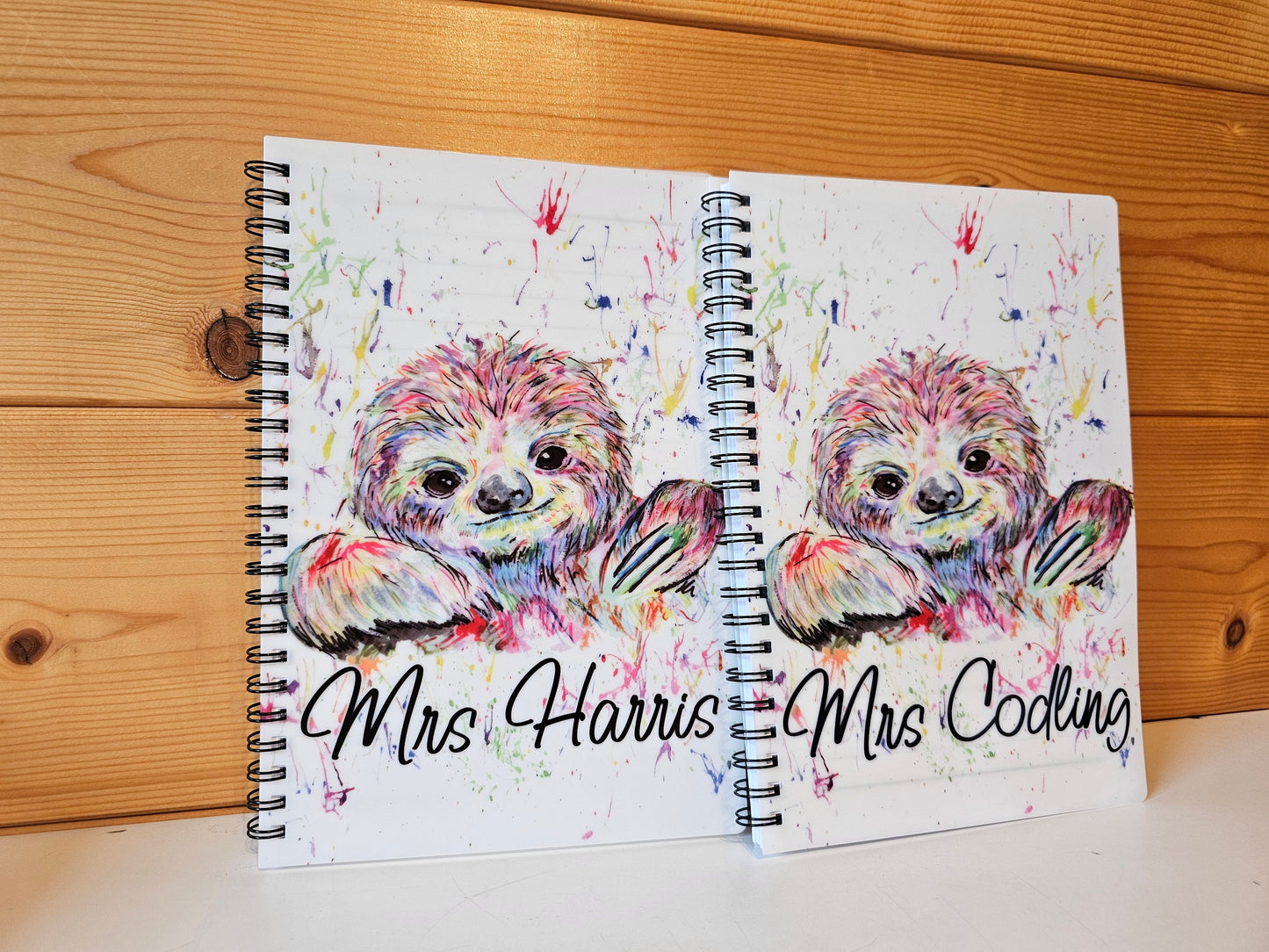 Rainbow Sloth Notebook, Gift For Mum, Friend Birthday Gift, Young Girls Notes, Personalised Notepad, A5 binded lined Notes, Sloth Lover Note