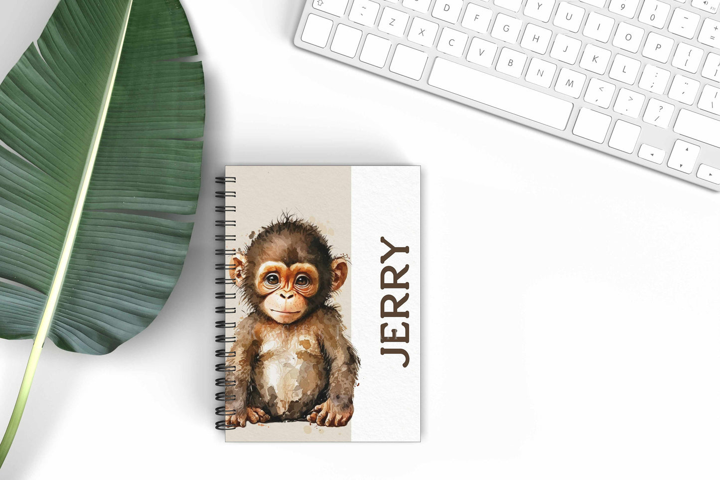 Personalised Monkey A5 Notebook, Student Lined Notepad, Gift For Teenager, Monkey Gift