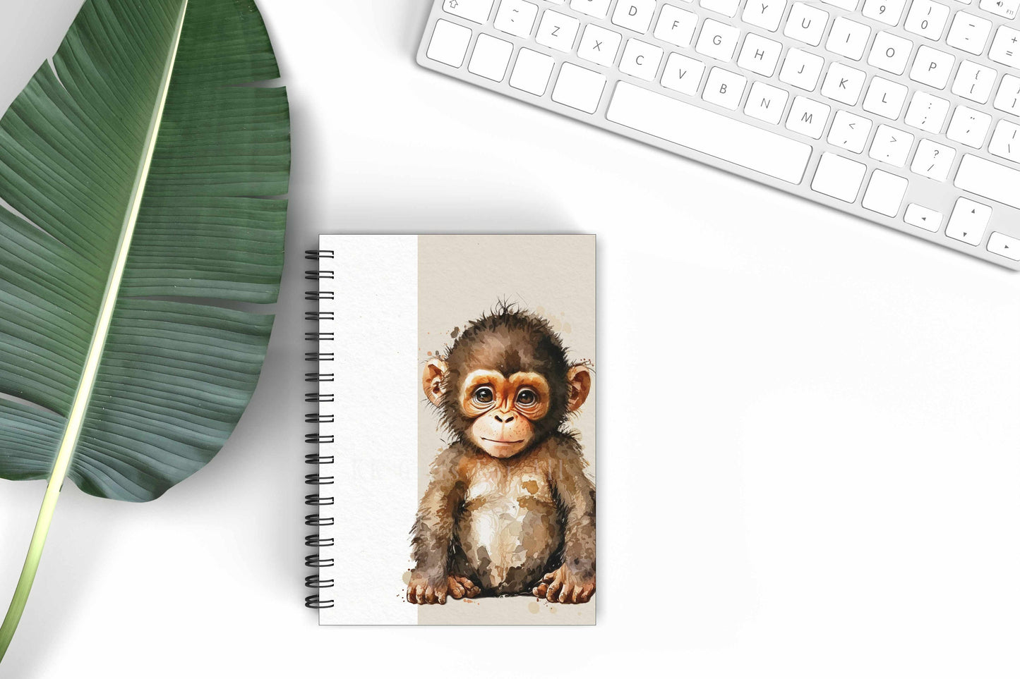 Personalised Monkey A5 Notebook, Safari Monkey Notepad, Baby Monkey Gifts