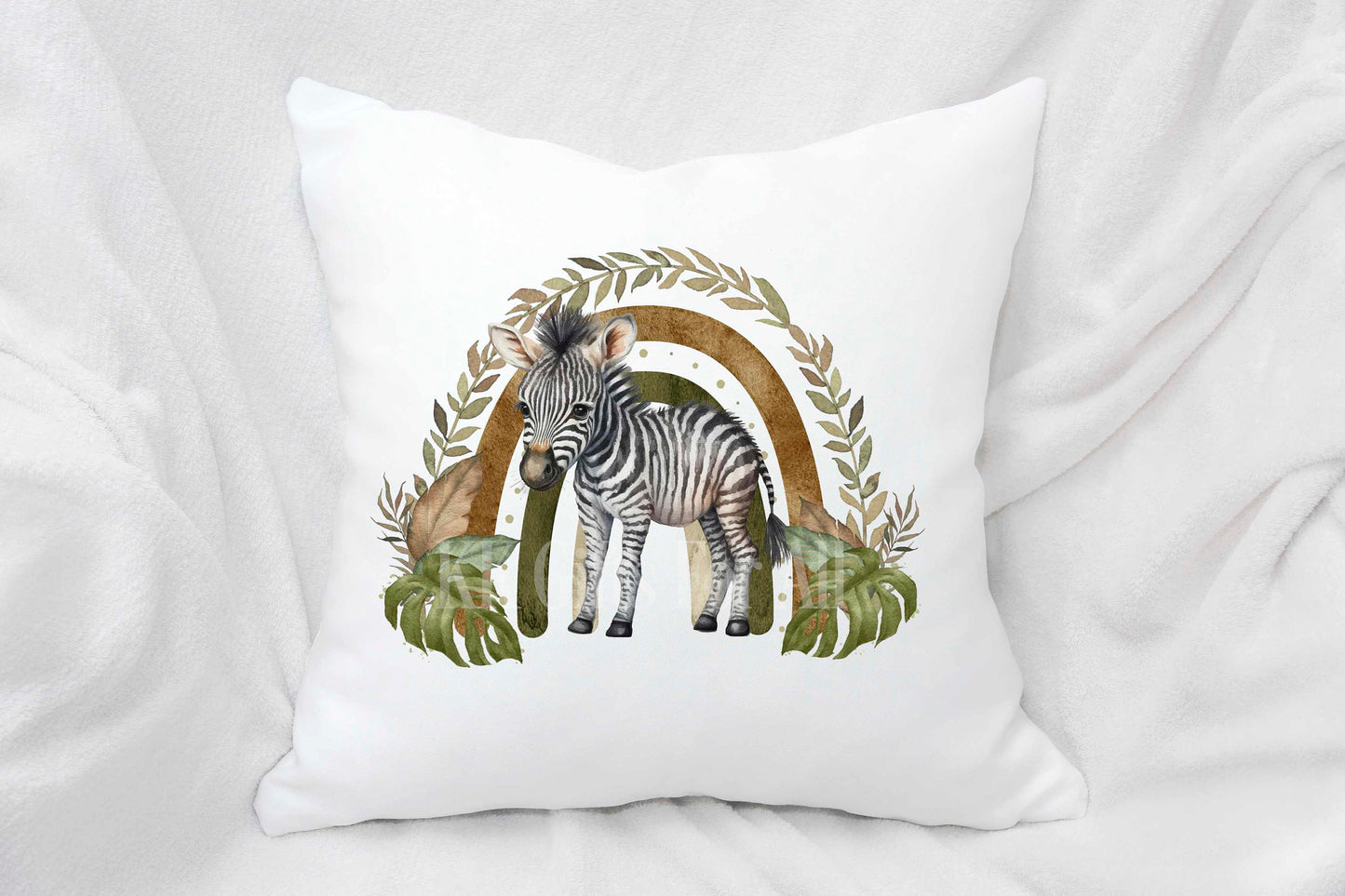 Safari Zebra Personalised Cushion, Nursery Bedroom Pillow