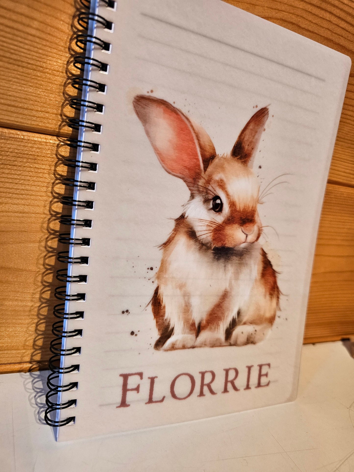 Personalised A5 Bunny Notebook, Rabbit Thank You Gift For Her