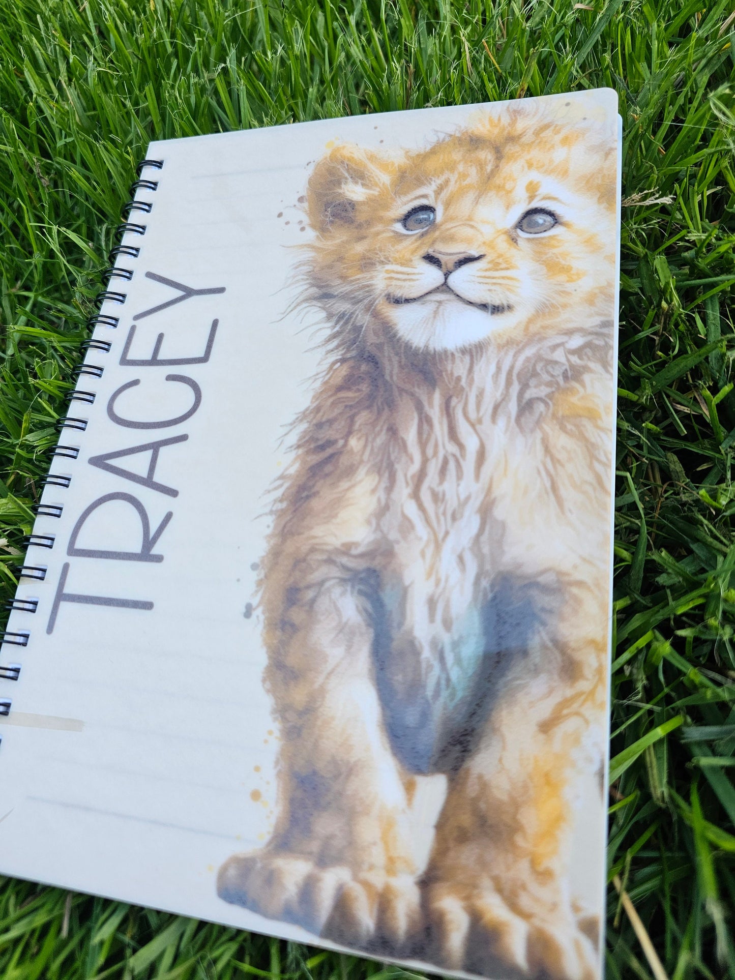 Personalised Lion A5 Notebook, Birthday Gift For Her, Lion Lover Planning Notebook