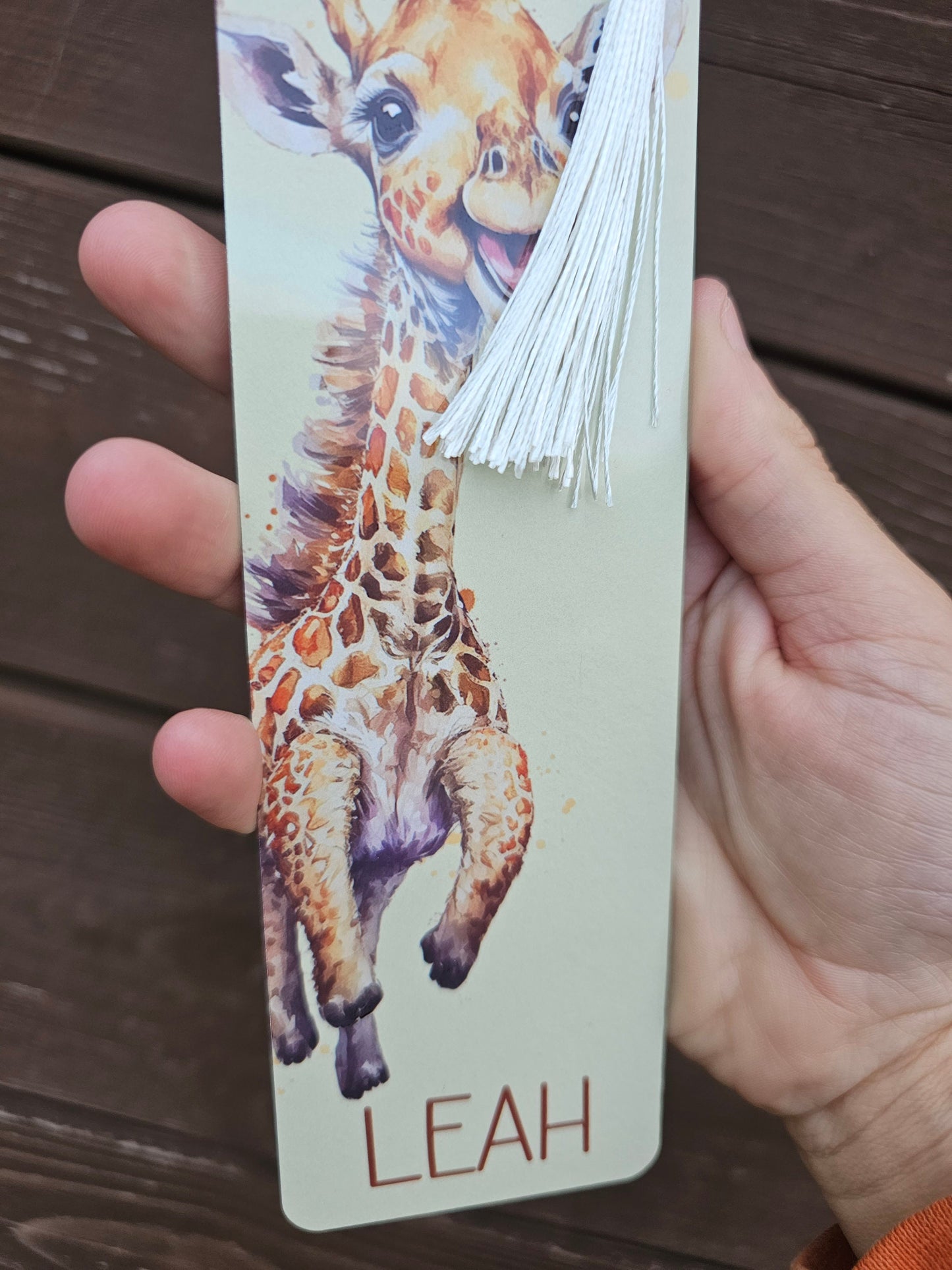 Personalised Giraffe Bookmark, Cute Giraffe Gift Book Lover, Children's Birthday
