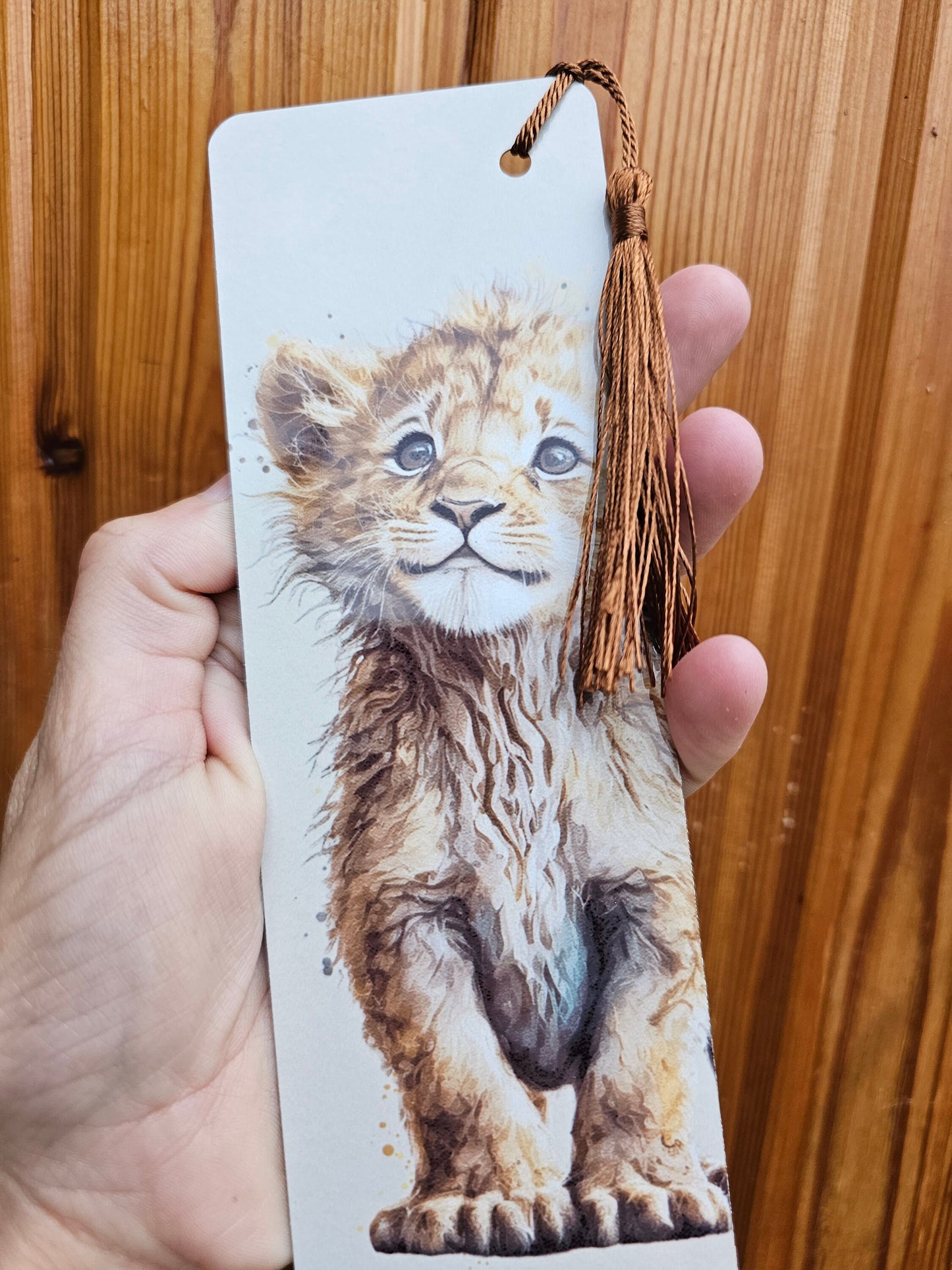 Personalised Lion Bookmark, Lion Cub Bookmark, Cute Lion Gift Book Lover