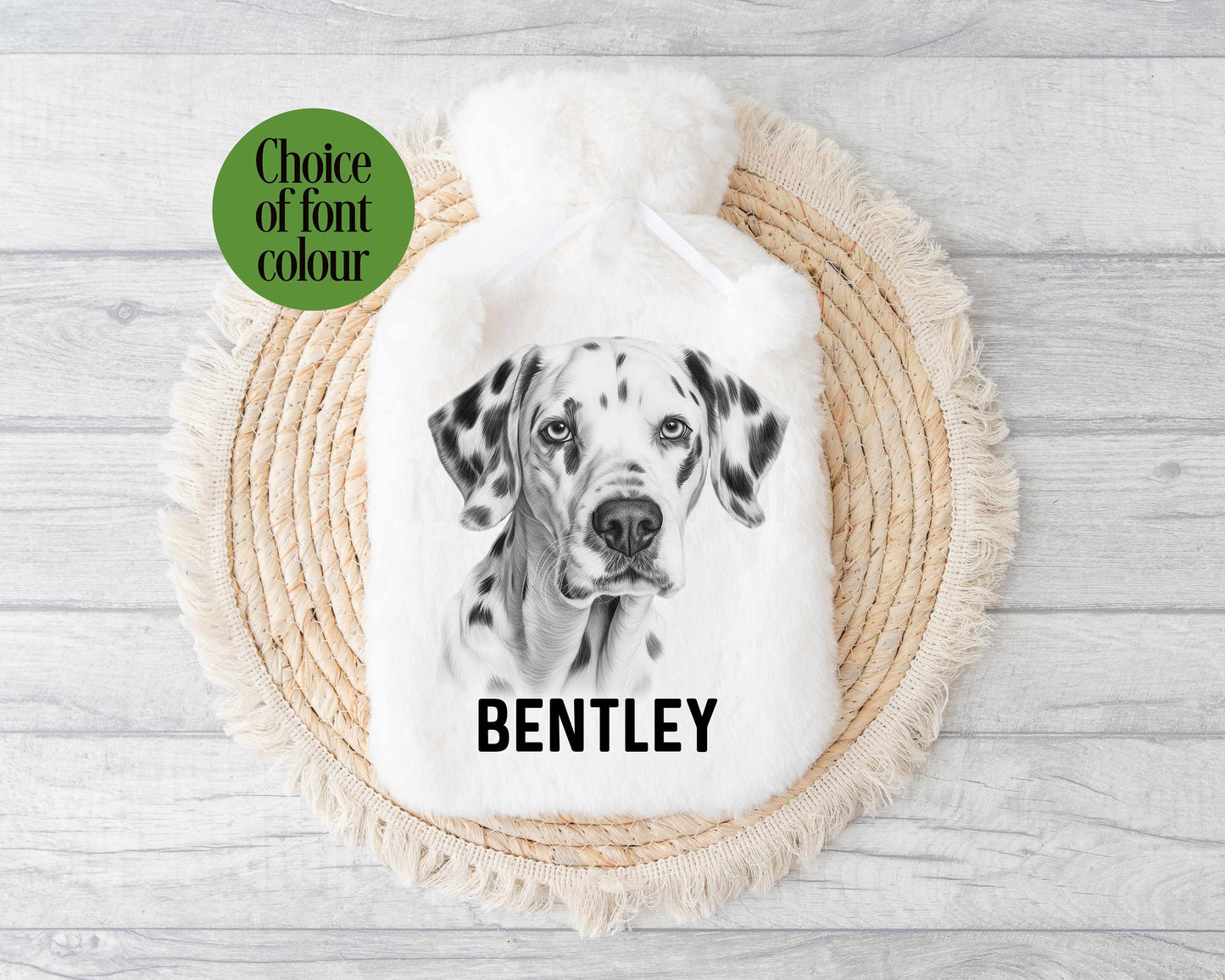 Dalmation Hot Water Bottle, Personalised Dalmation Gifts, Dalmation Owner Gift, Christmas Gifts