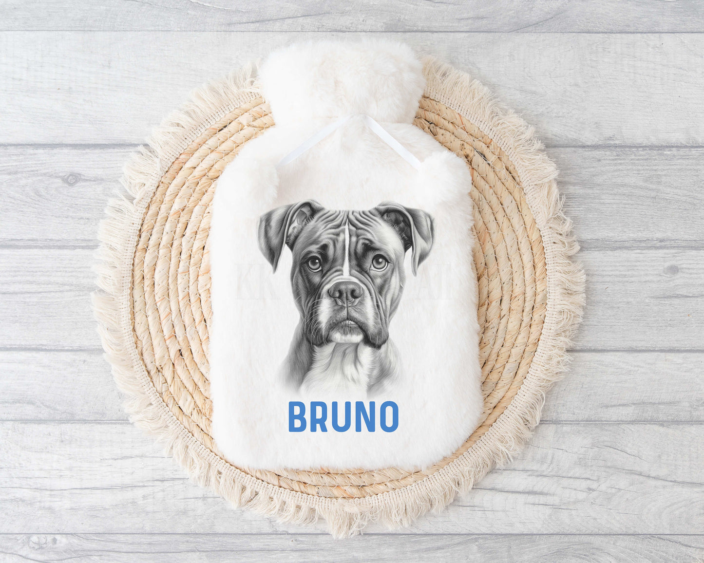 Boxer Hot Water Bottle, Personalised Boxer Dog Gift, Boxer Dog Owner Gift