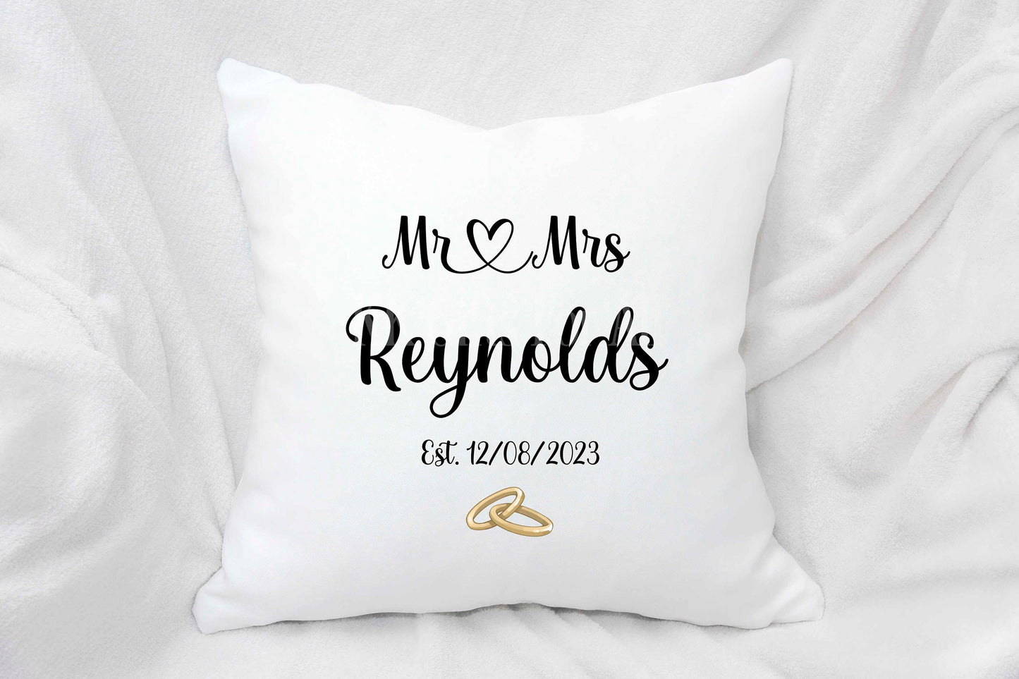 Personalised Wedding Cushion, Just Married Gift, Anniversary Gift Wife, Wedding Keepsake Home Decor Pillow, Mr & Mrs, Mr And Mr, Mrs And Mrs