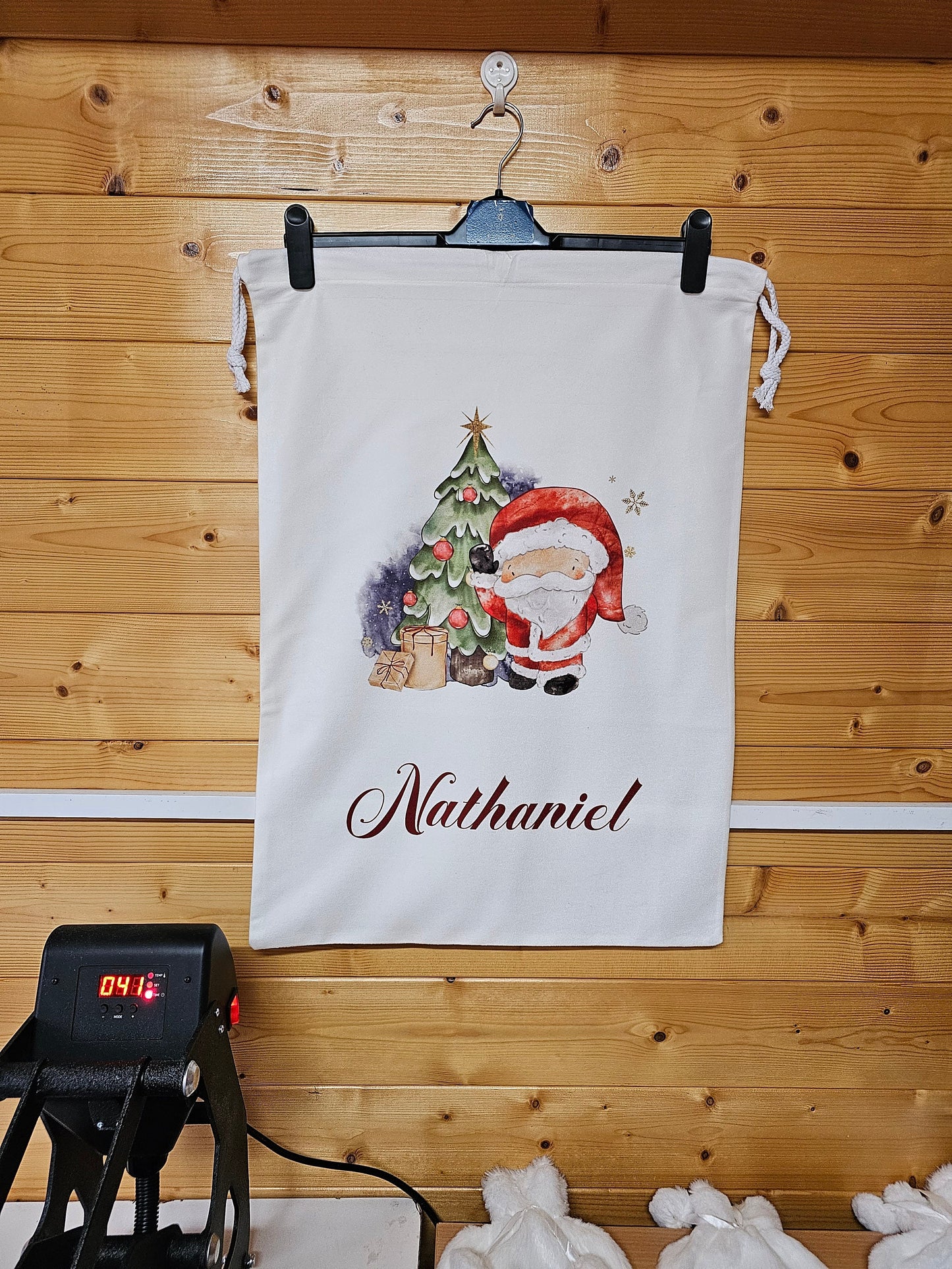 Personalised Christmas Santa Sack Father Christmas Bag, Drawstring Present Sack