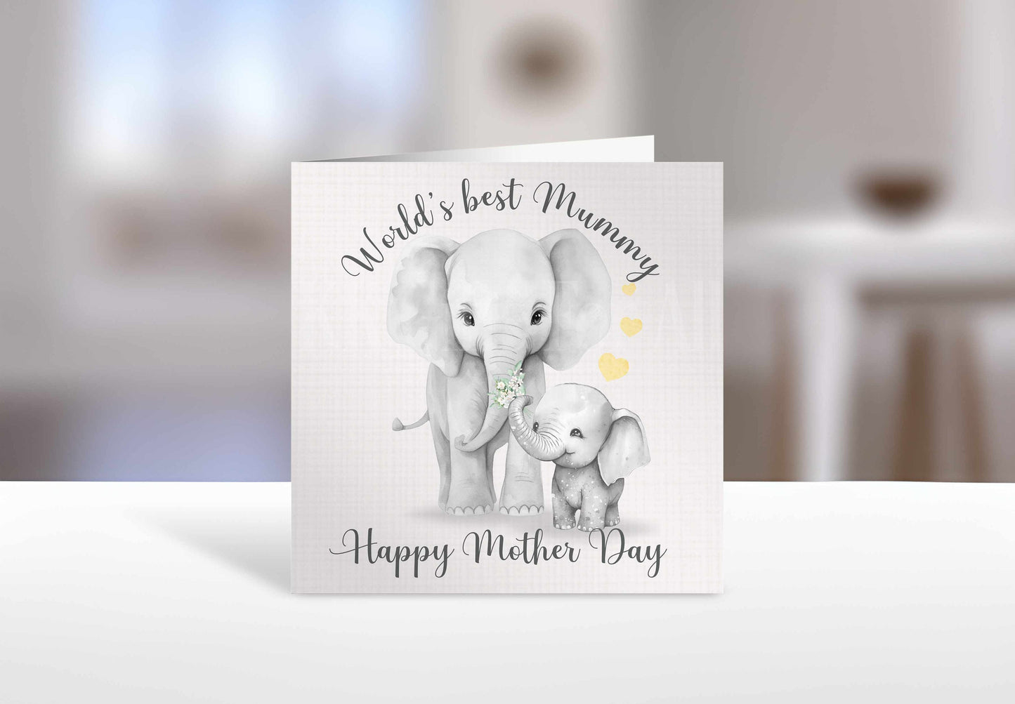 Personalised Mother's Day Card, Elephant Mothers day Card, World's Best Nan Mummy Granny Nana Card
