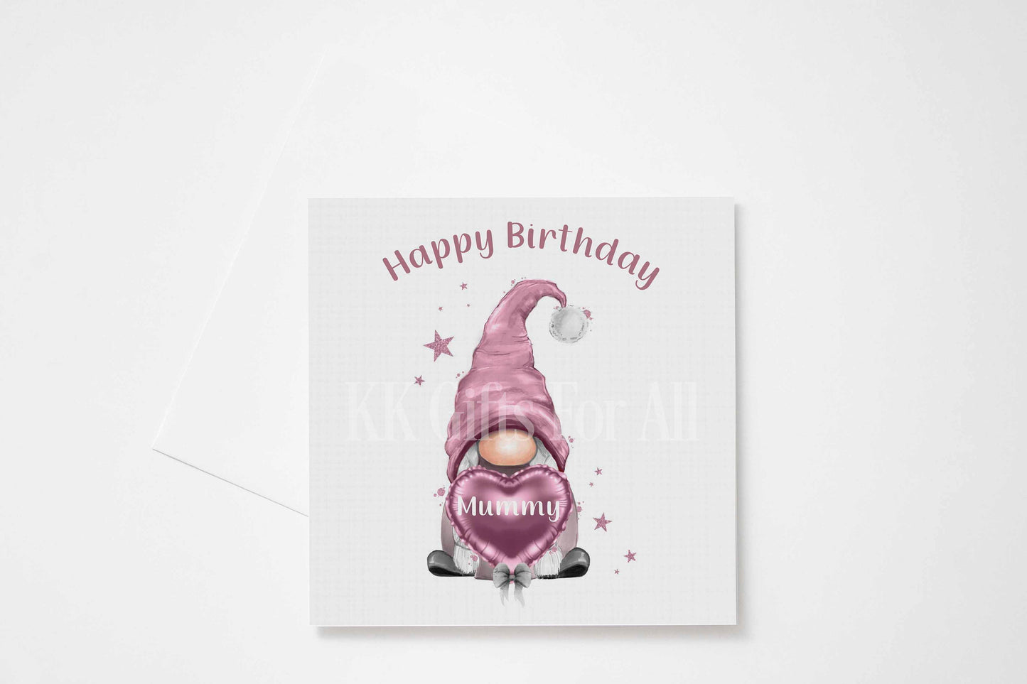 Personalised Gonk Card, Birthday Card For Gonk Lover, Gnome Greetings Card For Wife, Pink Gonk Birthday Card Mum Friend Sister