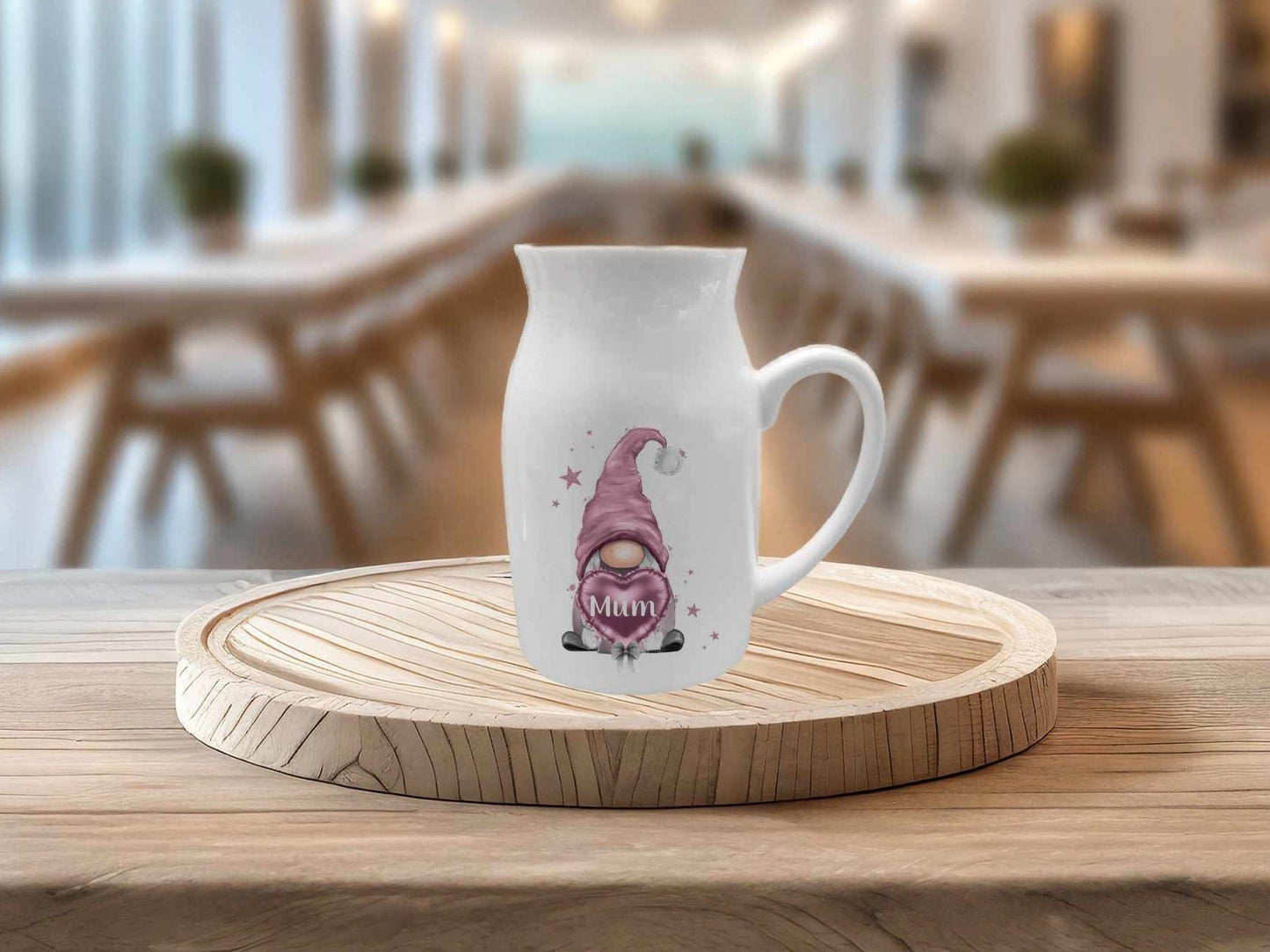 Personalised Pink Gonk Decorative Vase, Gonk Vase Milk Jug, Gonk Gnome Lover Gift, Gonk Home Decor
