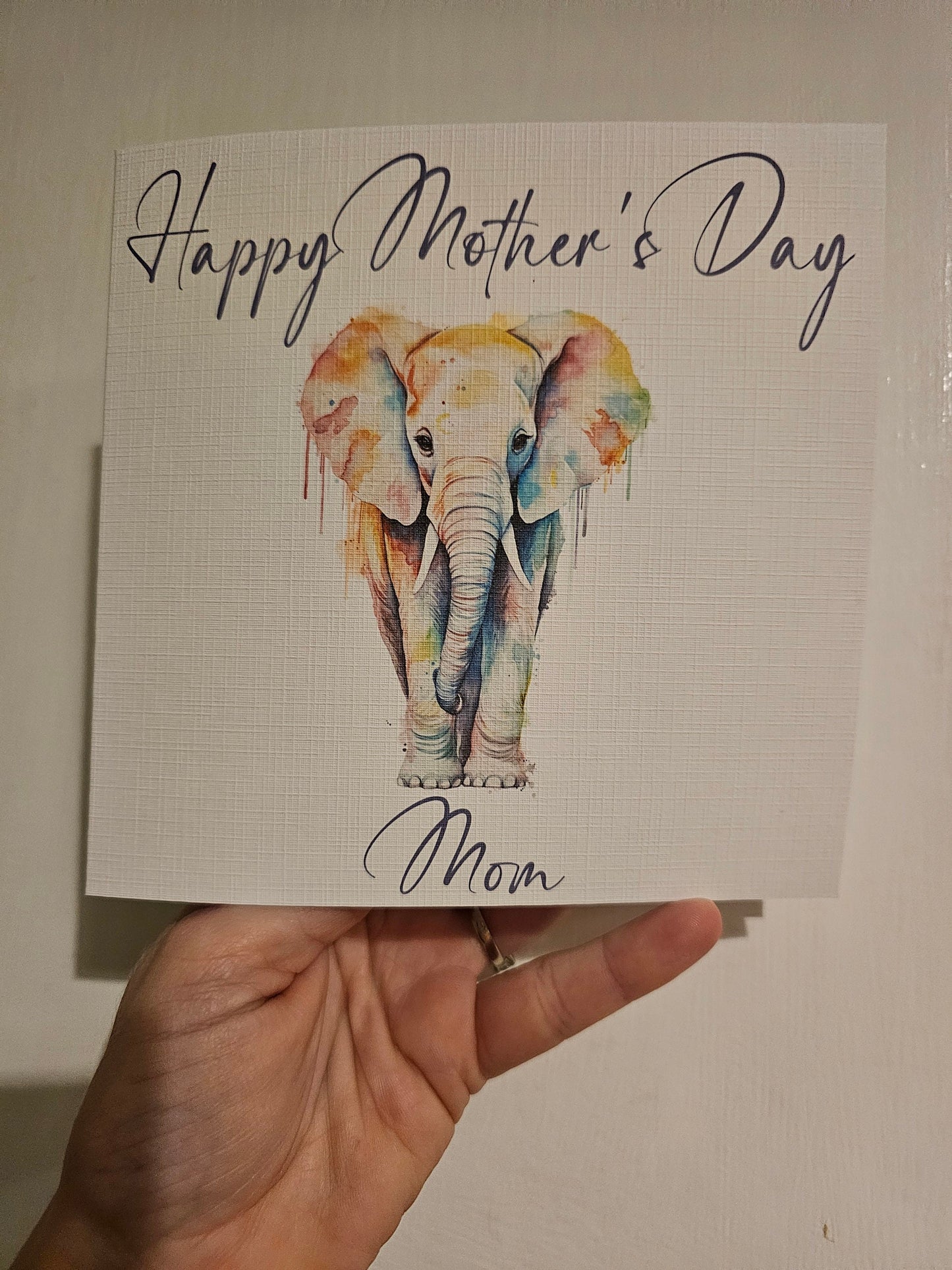 Personalised Elephant Card, Mother's Day Card For Elephant Lover