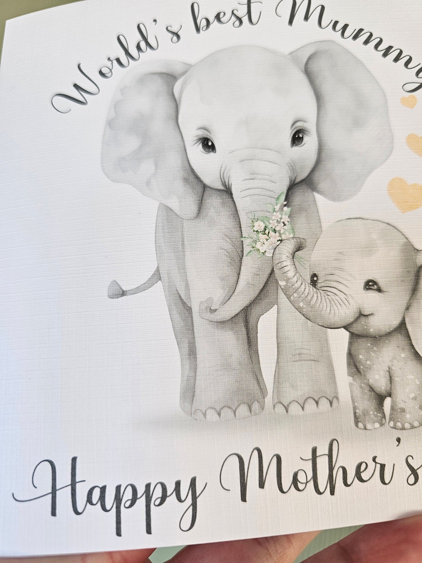 Personalised Mother's Day Card, Elephant Mothers day Card, World's Best Nan Mummy Granny Nana Card