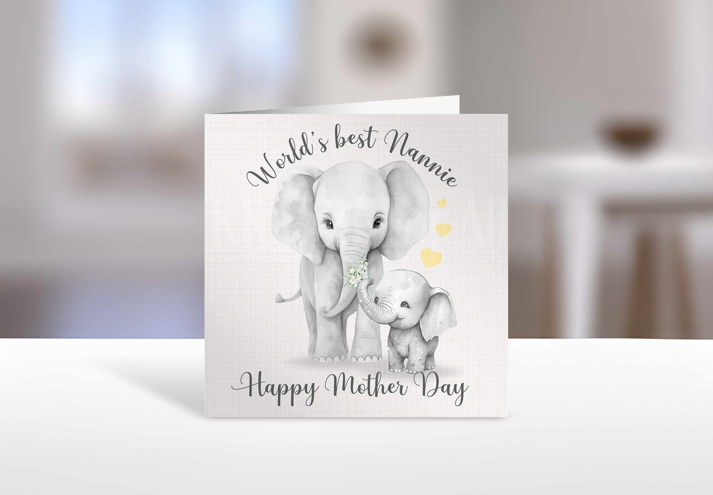 Personalised Mother's Day Card, Elephant Mothers day Card, World's Best Nan Mummy Granny Nana Card