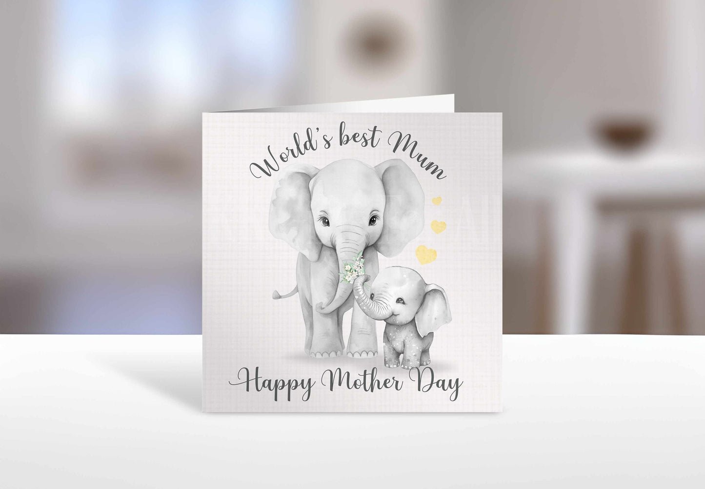 Personalised Mother's Day Card, Elephant Mothers day Card, World's Best Nan Mummy Granny Nana Card