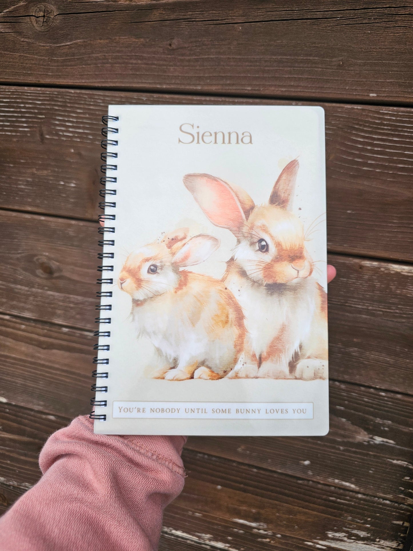 Personalised Bunnies Notebook, Bunny Rabbit A5 Notebook