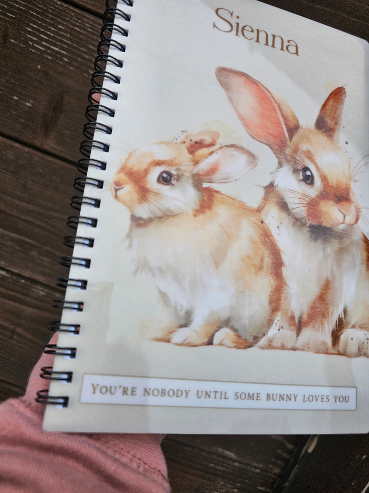 Personalised Bunnies Notebook, Bunny Rabbit A5 Notebook