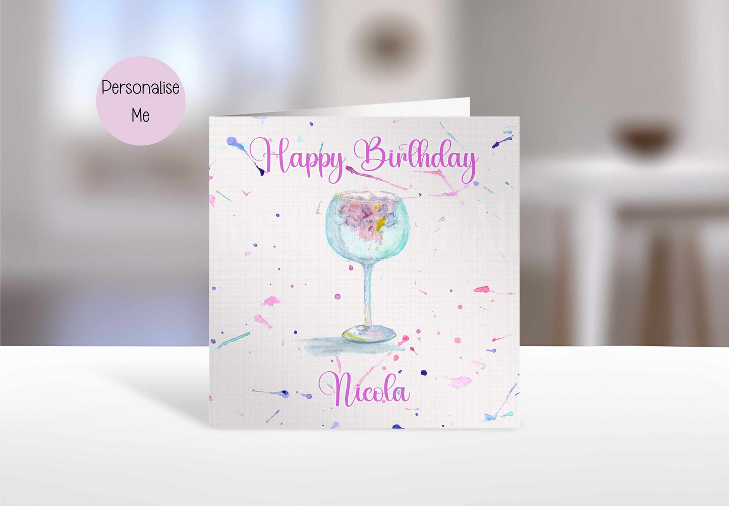 Personalised Gin Card, Birthday Card For Gin Lover, Greetings Card, Birthday Card For Friend Aunt Sister