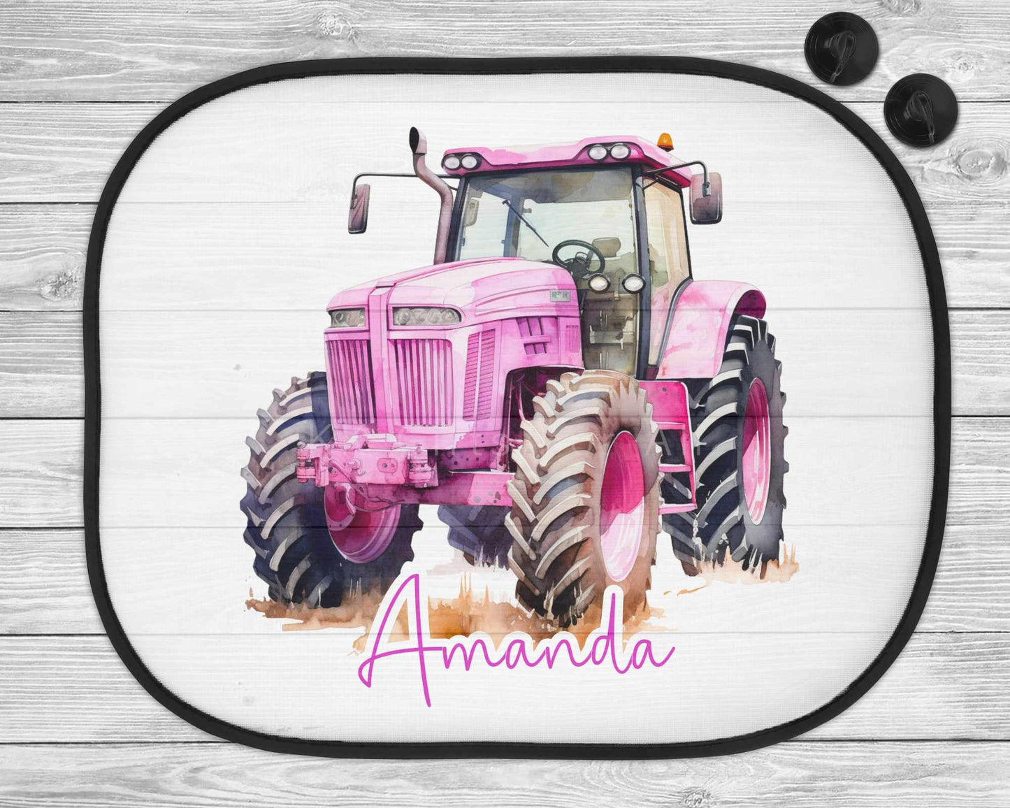 Personalised Pink Tractor Car Sun Shade, Car Sun Visor, Farm Girl Gifts