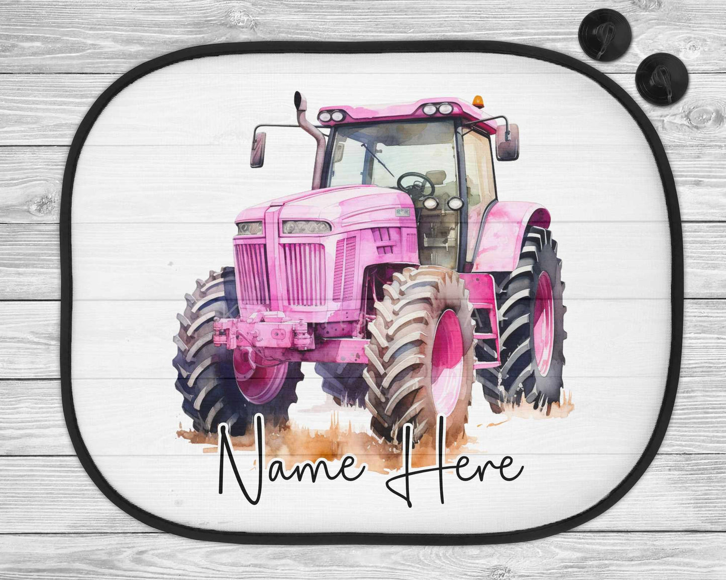 Personalised Pink Tractor Car Sun Shade, Car Sun Visor, Farm Girl Gifts