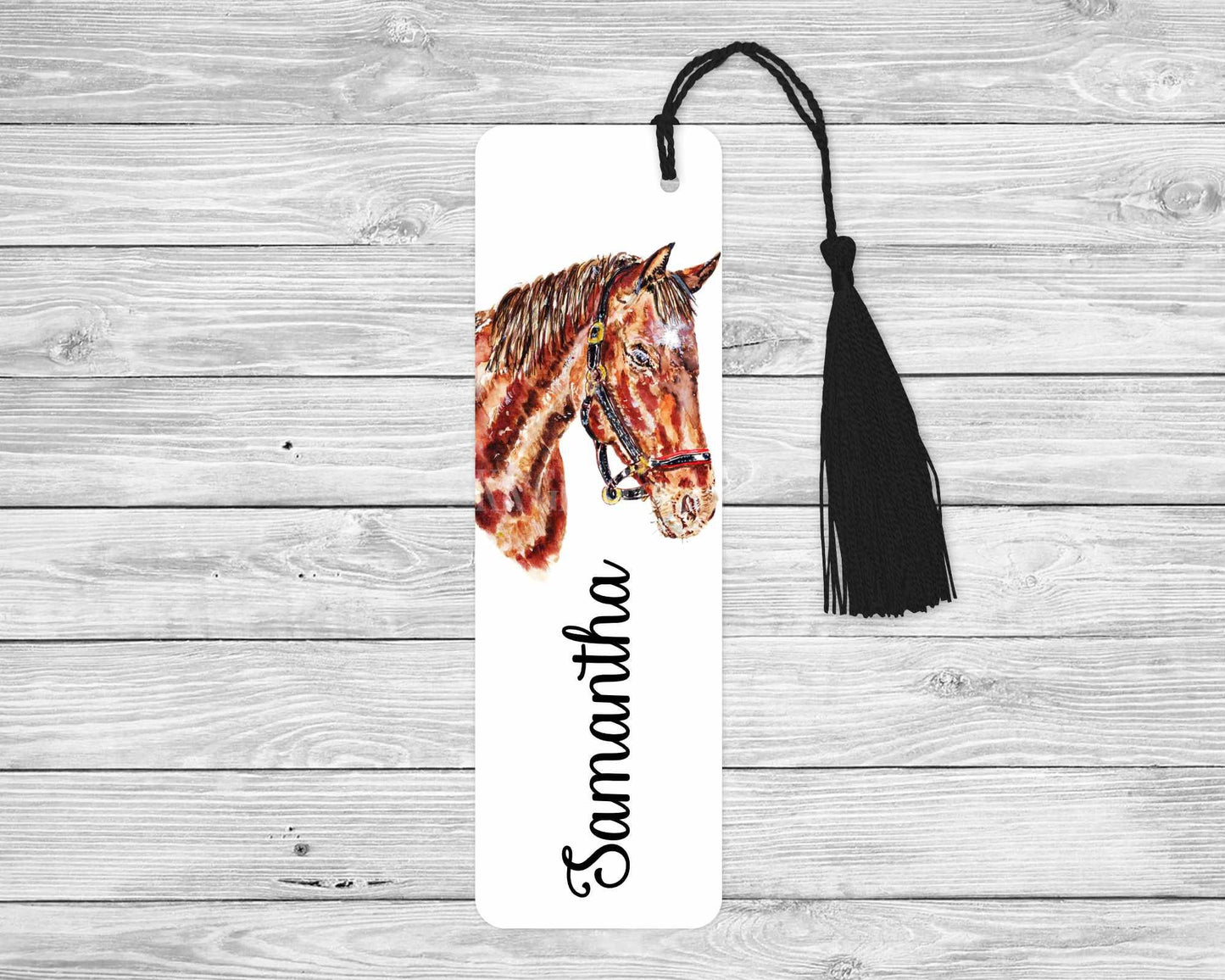 Horse Bookmark, Personalised Bookmark, Brown Horse, Bookmark For Horse Lover