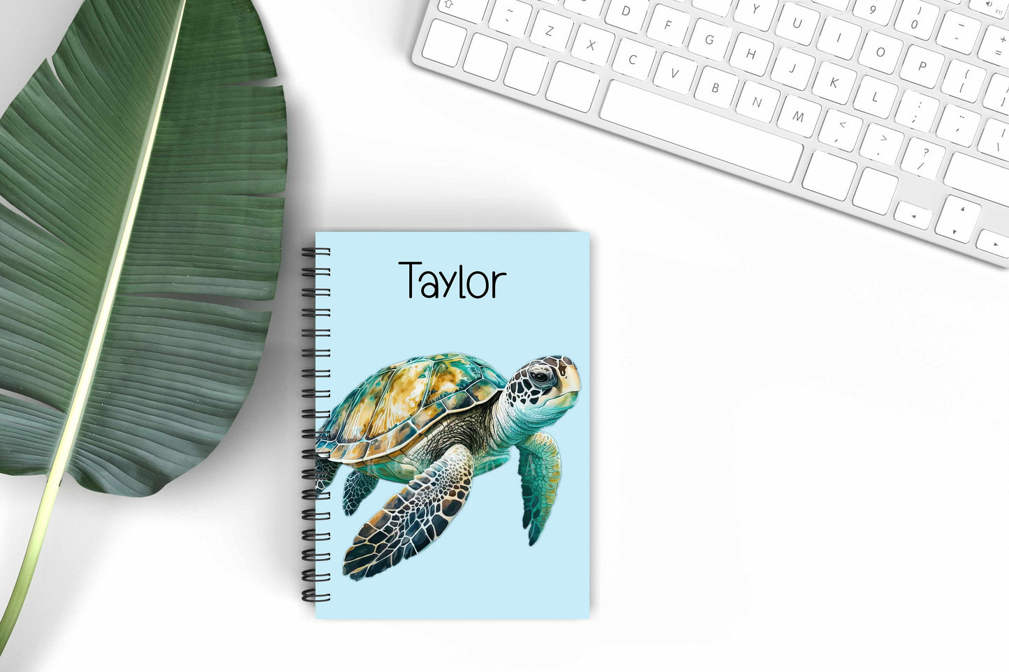 A5 Blue Turtle Notebook, Birthday Gift For Turtle Lover, Personalised Notepad, Turtle Gifts