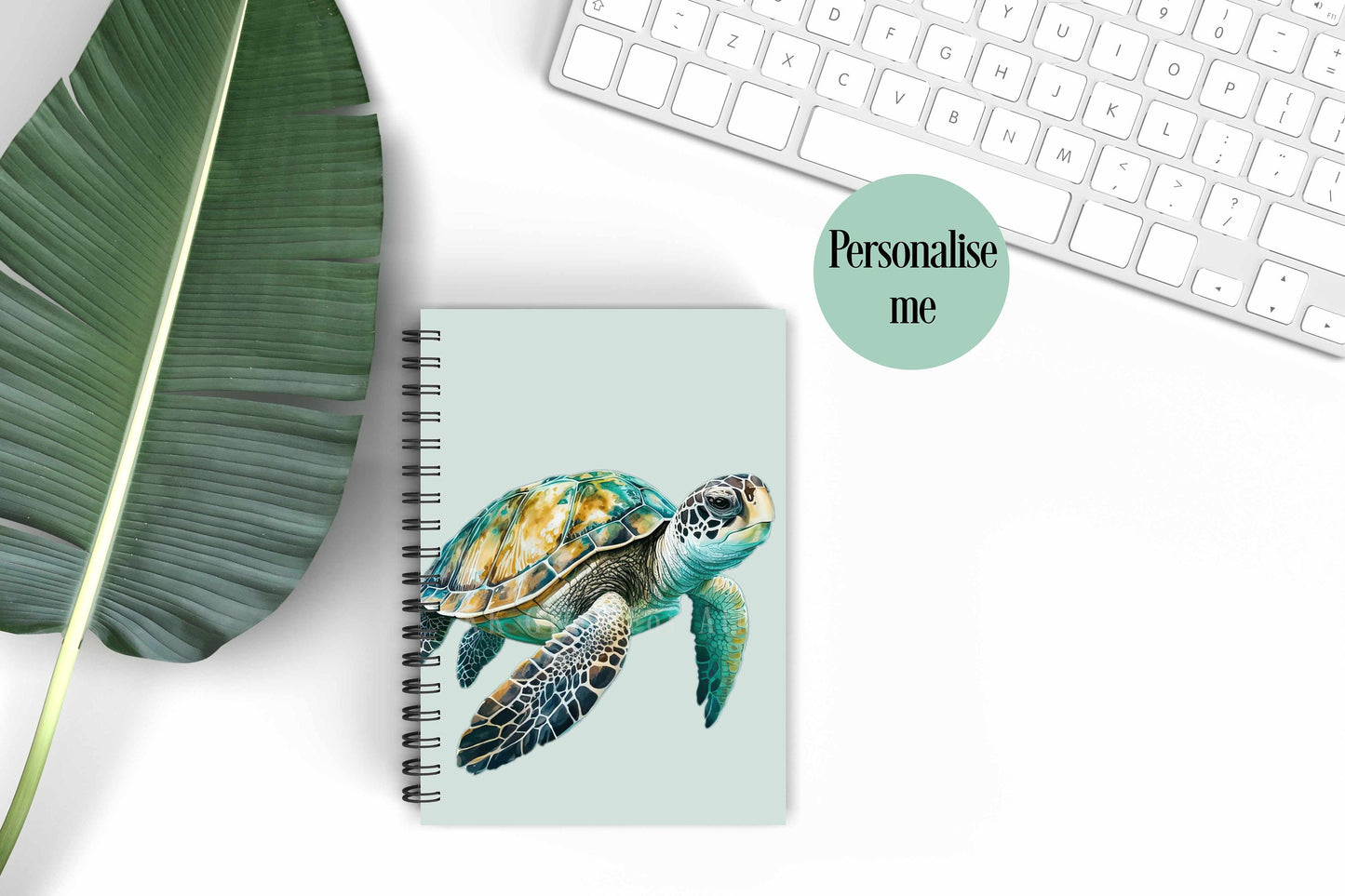 A5 Turtle Notebook, Gift For Mum, Friend, Birthday Gift For Her, Personalised Notepad, Green Turtle Gifts